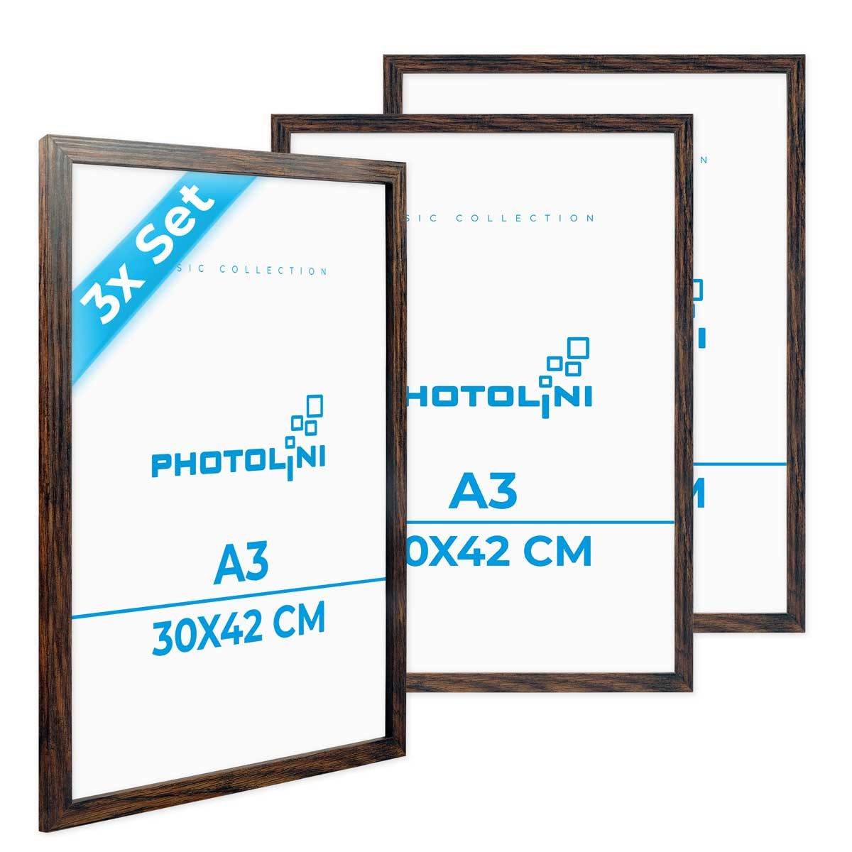 PHOTOLINI Bilderrahmen 3er Set, stabiles MDF-Holz, günstig online kaufen