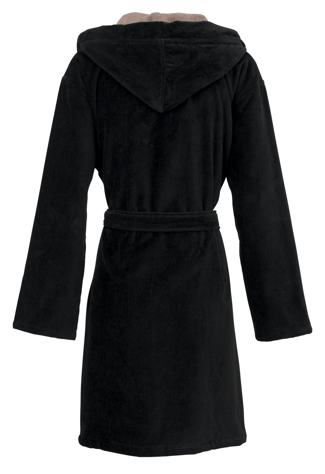 Carl Ross Unisex-Bademantel velours, Kurzform, Velours, Kapuze, Gürtel, Kapuze