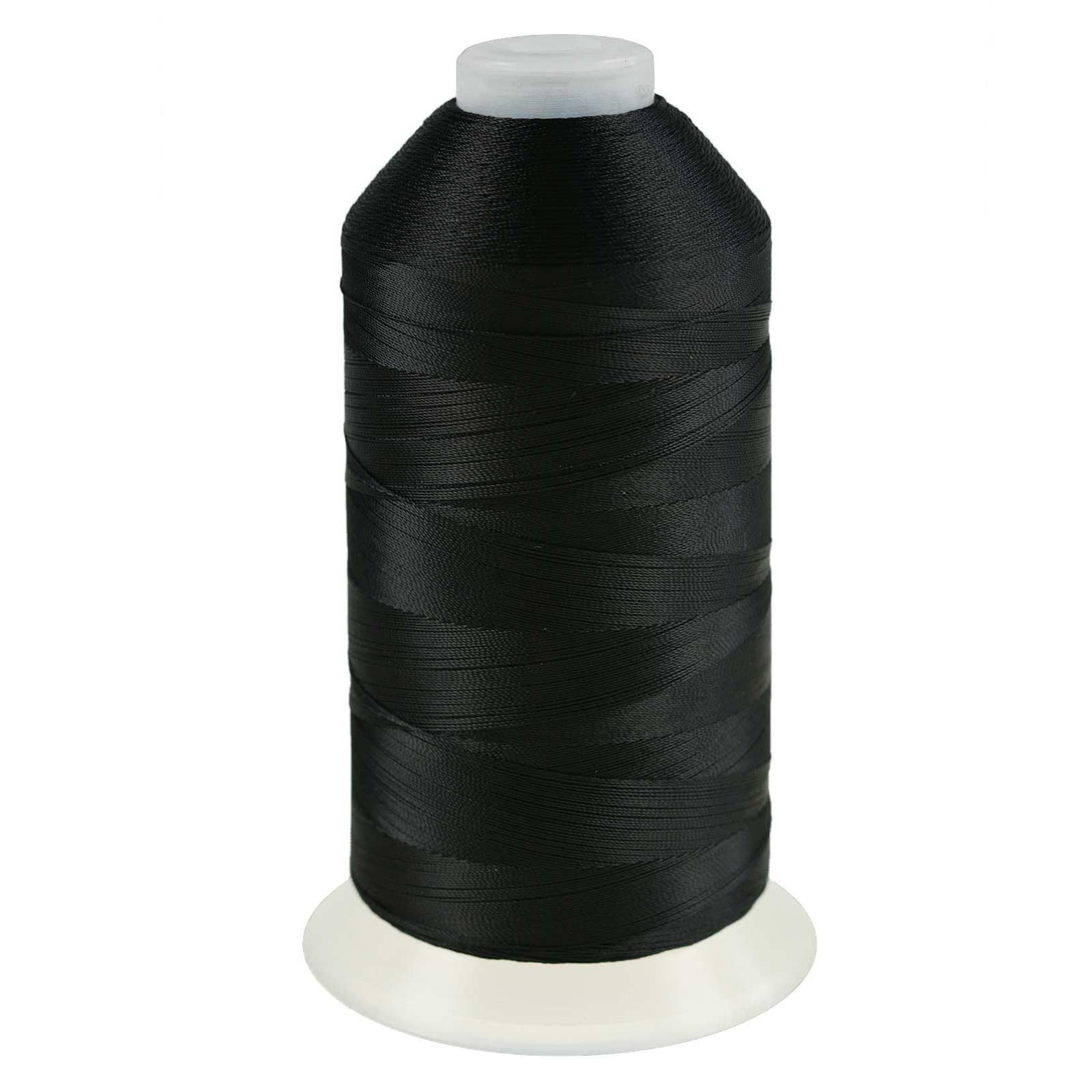 maDDma 3000m Nähgarn Polyester 210D/2 Sattlergarn Jeansgarn Nähgarn, 3000 m, A807 schwarz