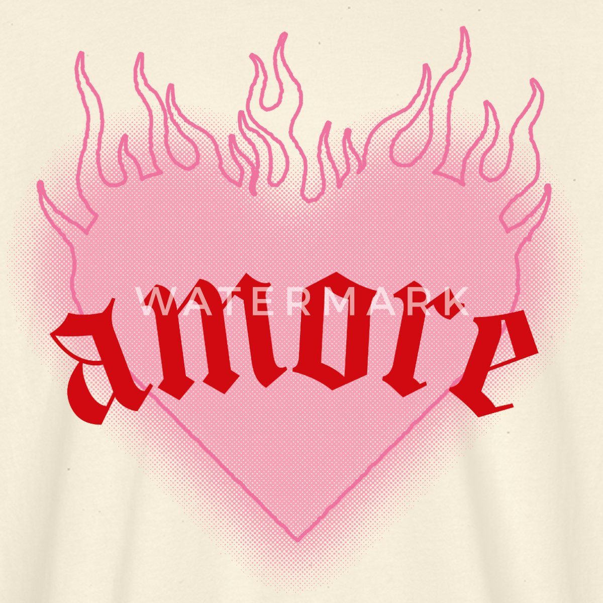 Spreadshirt T-Shirt Amore Festival Y2K Herz Mit Flammen Oversize Unisex T-S günstig online kaufen