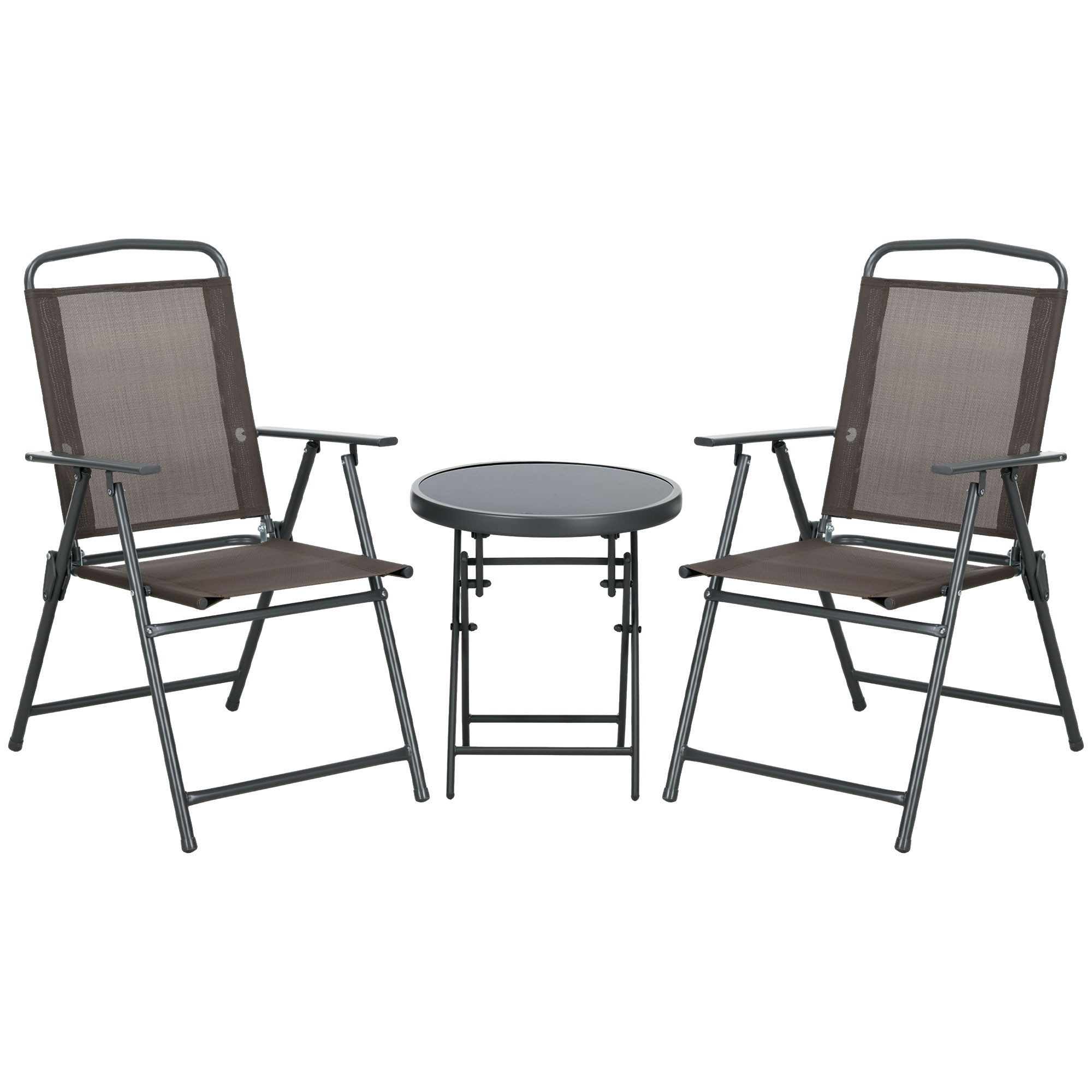 Outsunny Balkonset 3-teilig, aus Metall, mit günstig online kaufen