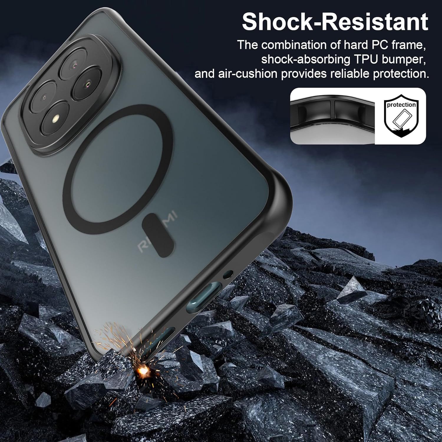 MSM Handyhülle Hülle für Xiaomi Redmi Note 15 Pro+ 5G MagSafe Silikon Schutz Schwarz – Bild 5 von 5