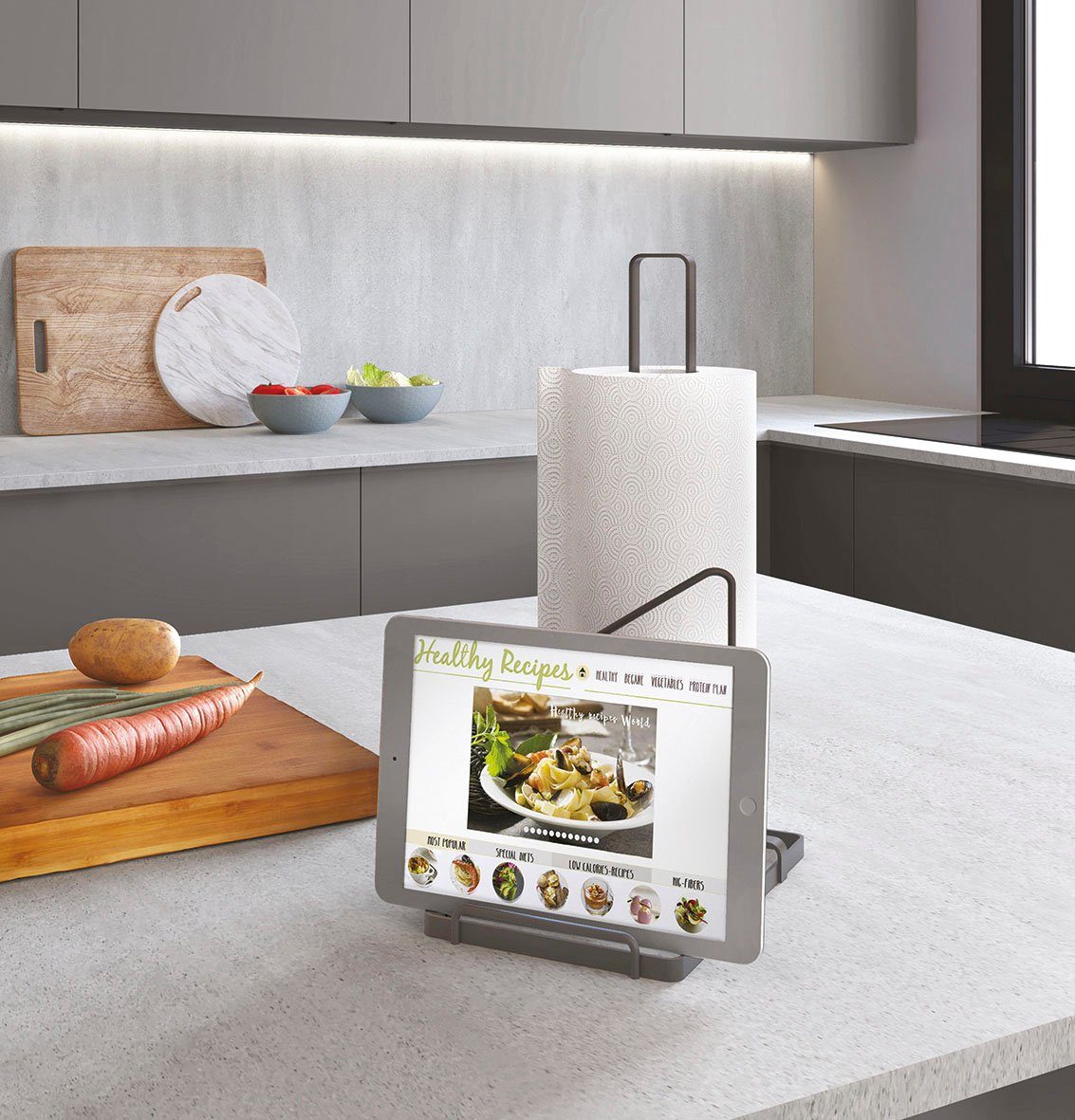 Metaltex Küchenrollenhalter Tokyo Lava, mit exclusiver TouchTherm® Beschichtung