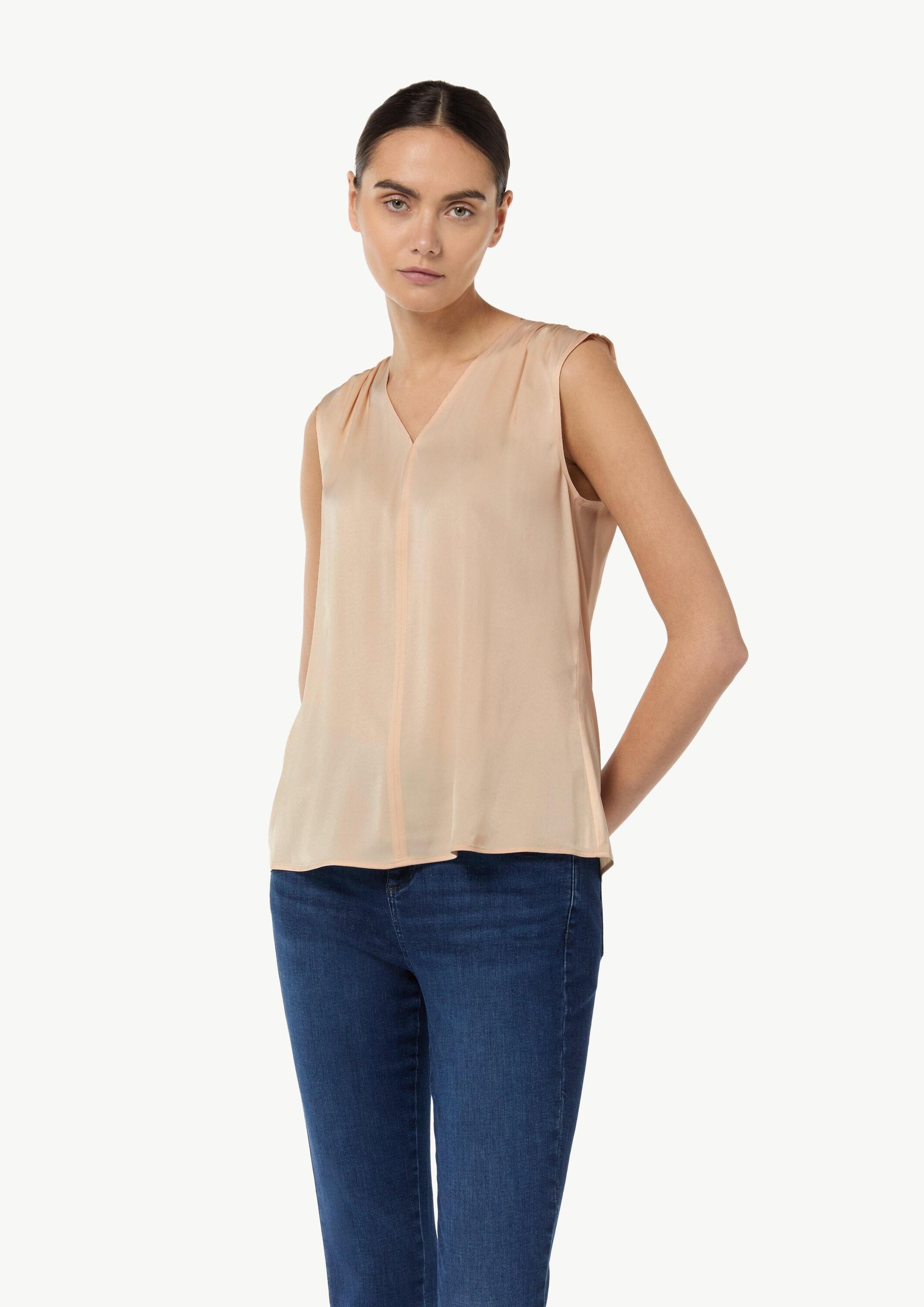 comma Blusentop Bluse Satiniertes Top aus Viskosemix