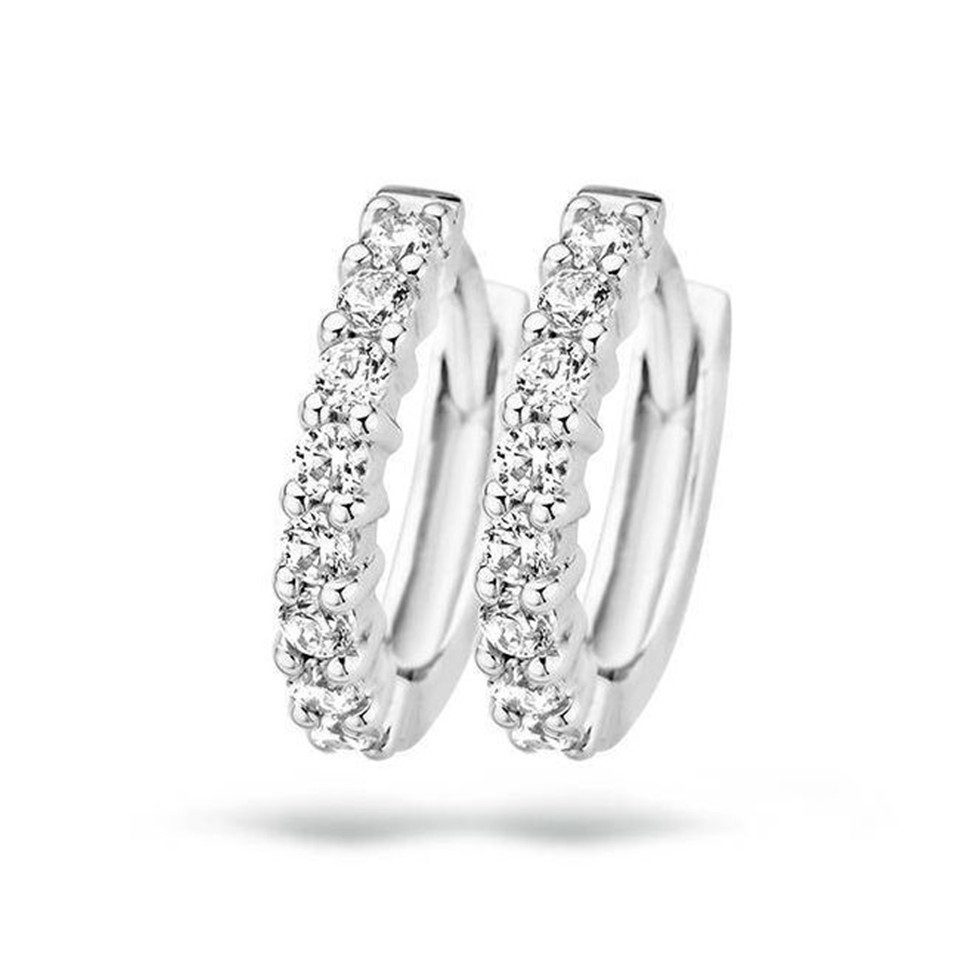 Blush Paar Creolen BLUSH Creolen 14 Karat Weißgold mit Zirkonia 7134WZI