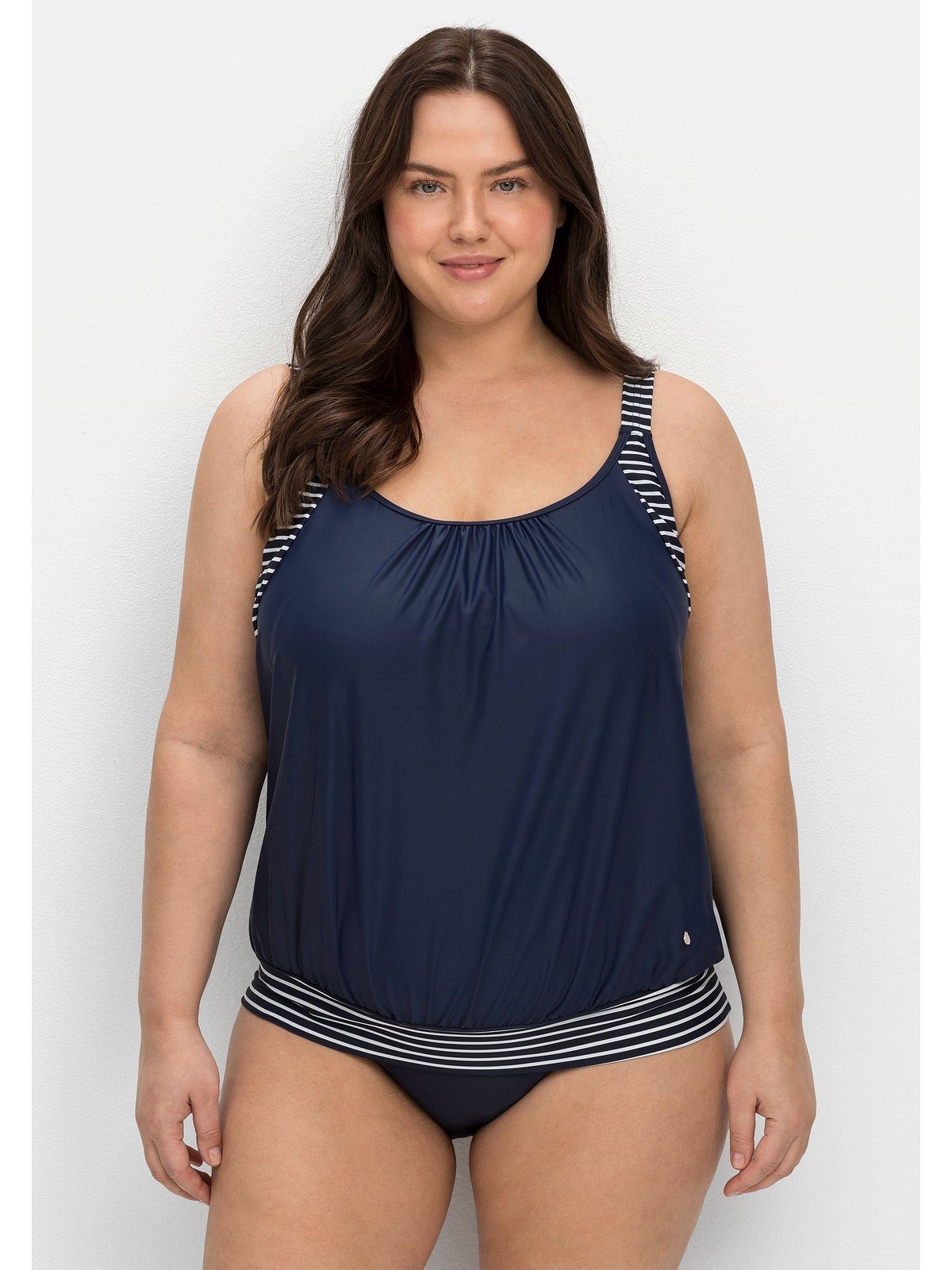 SHEEGO Tankini-Top Große Größen in Oversized-Form mit Streifendetails mehr