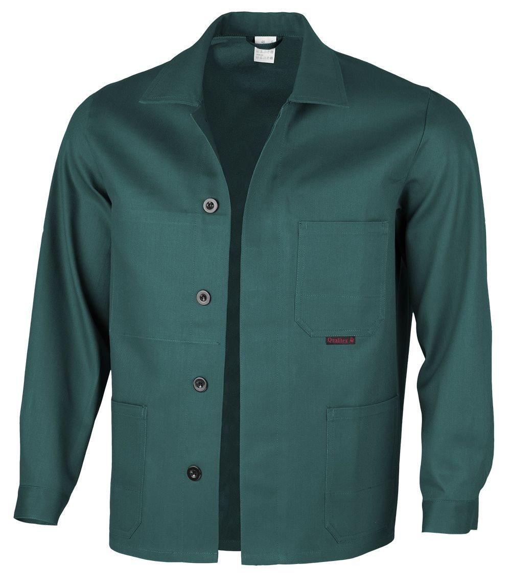 Qualitex Workwear Arbeitsjacke lange classical Werkstattjacke - BW 270 g - aus reiner Baumwolle (1-St) klassische Langjacke mit 5 Taschen - Strapazierfähig - Waschbar