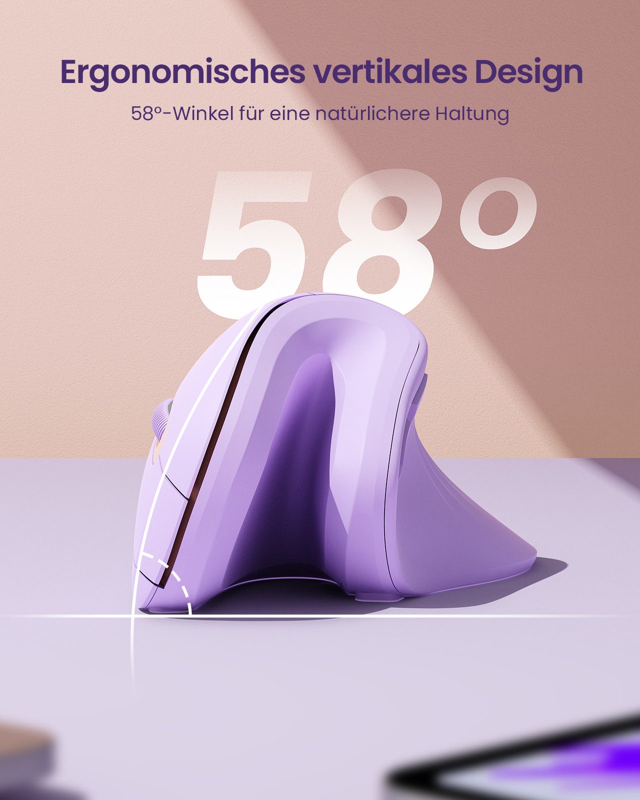 Seenda Ergonomische Maus - Bluetooth und USB Kabellos Maus (Bluetooth, Funk, BT4.0 & 2,4G)