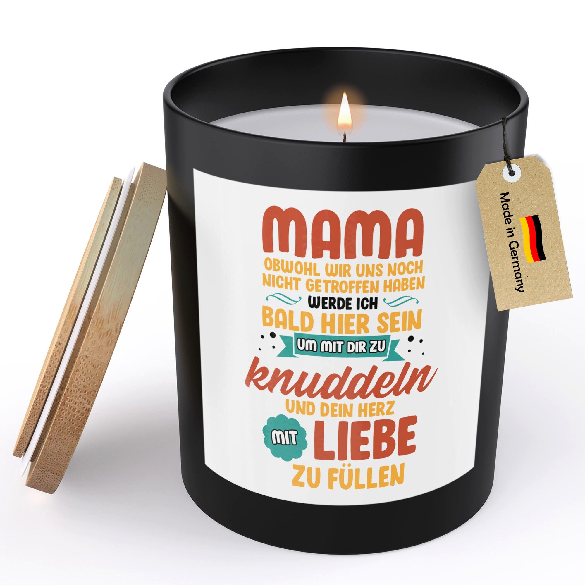22Feels Duftkerze Deko Schwangerschaft Geschenk Frau Werdende Mama Muttertag Mom To Be, MADE IN GERMANY, Europäisches Sojawachs, Handgegossen