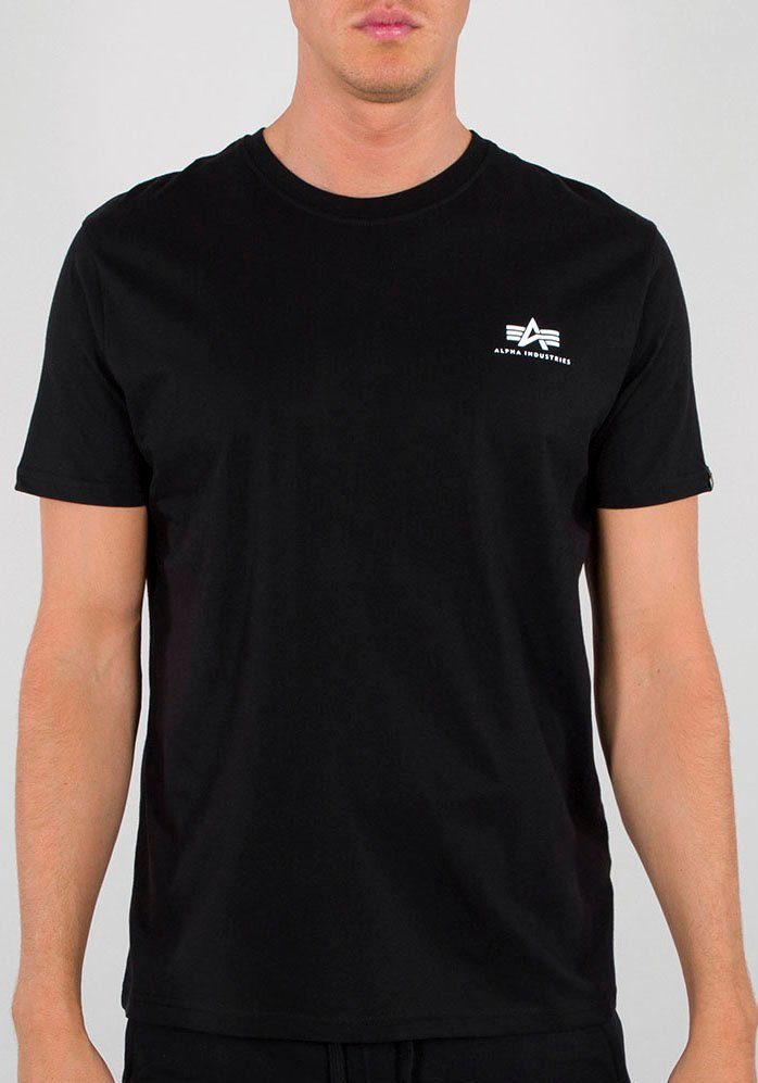 Rundhalsshirt schwarz Alpha Backprint T Industries