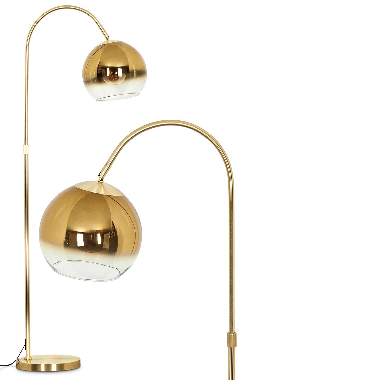 hofstein Stehlampe Stehlampe aus Metall/Glas in Messing/Gold/Klar, ohne Leu günstig online kaufen