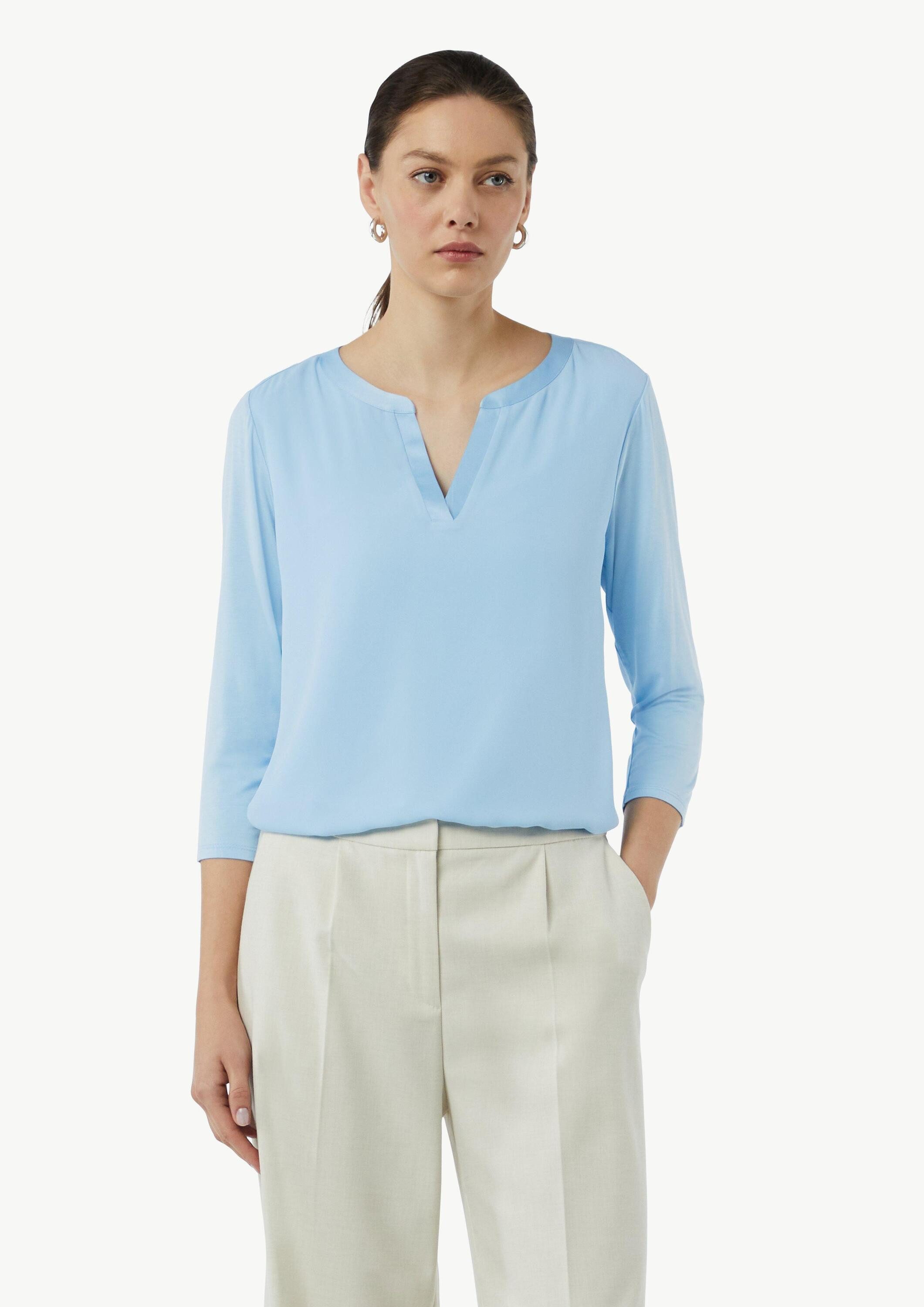 comma 3/4-Arm-Shirt T-Shirt Jersey-Shirt im Farbricmix mit 3/4-Ärmeln günstig online kaufen