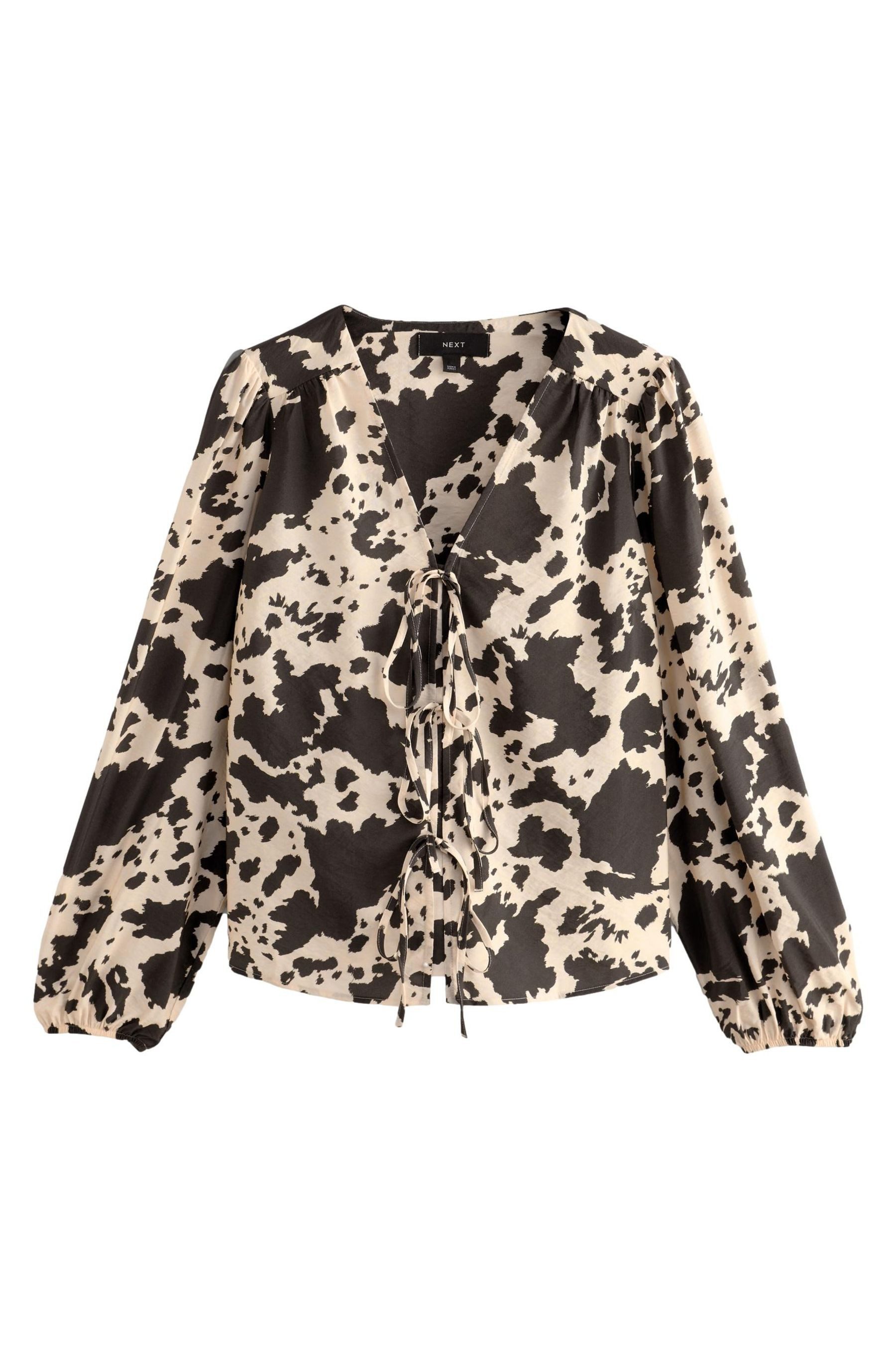 Langarmbluse Langärmlige Bluse zum Binden – Petite