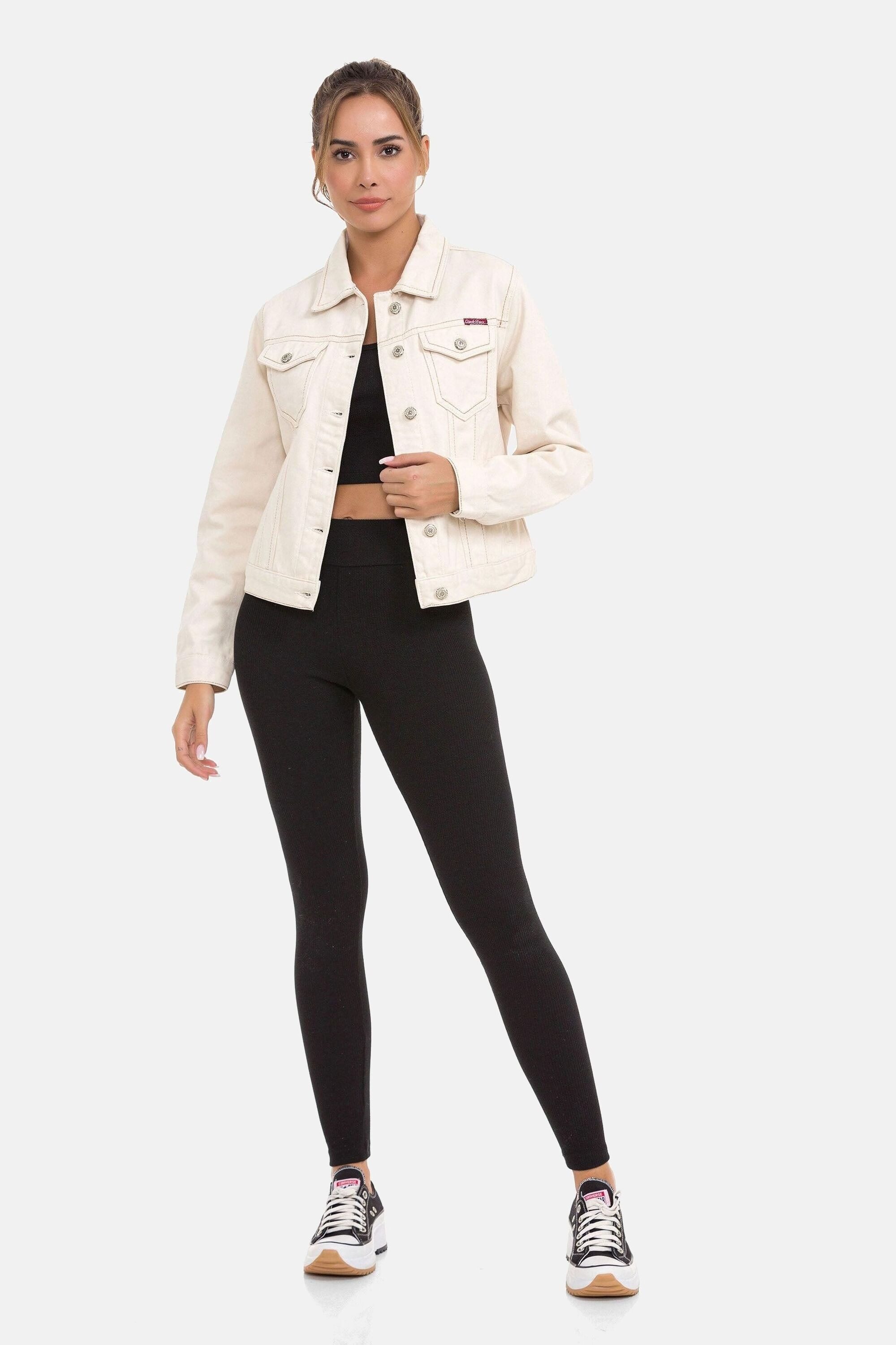 Cipo & Baxx Jeansjacke Jeansjacke Mit praktischen Brusttaschen, WJ212