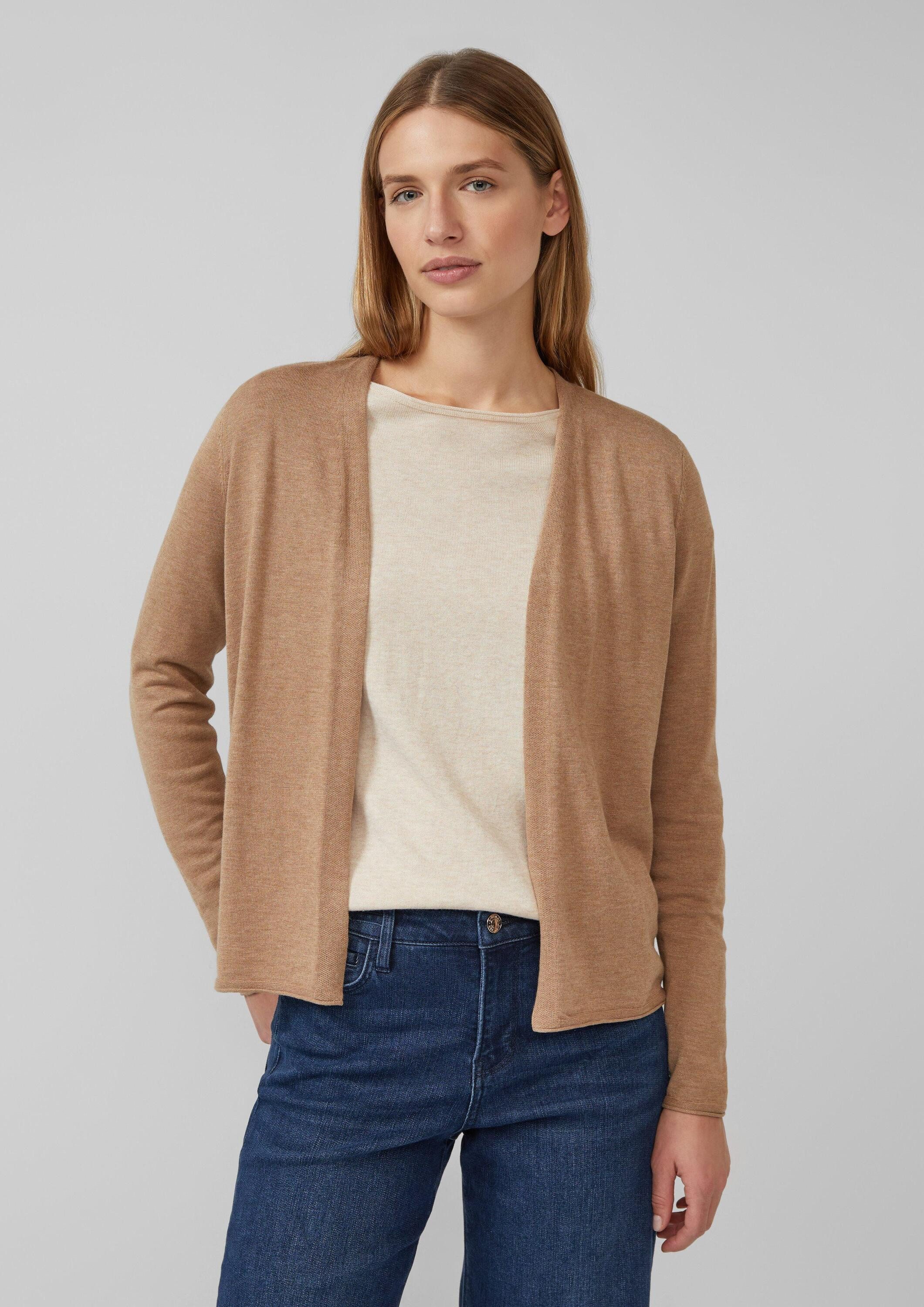 s.Oliver Cardigan Strickjacke Feinstrickjacke mit Rollkante am Saum günstig online kaufen