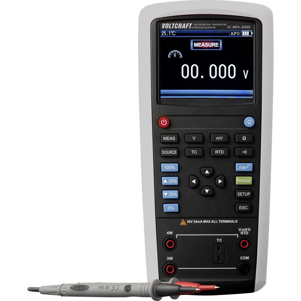 VOLTCRAFT Multimeter VOLTCRAFT VC MFK-2000 Kalibrator Temperatur 6x Mignon-Akku AA (enthal