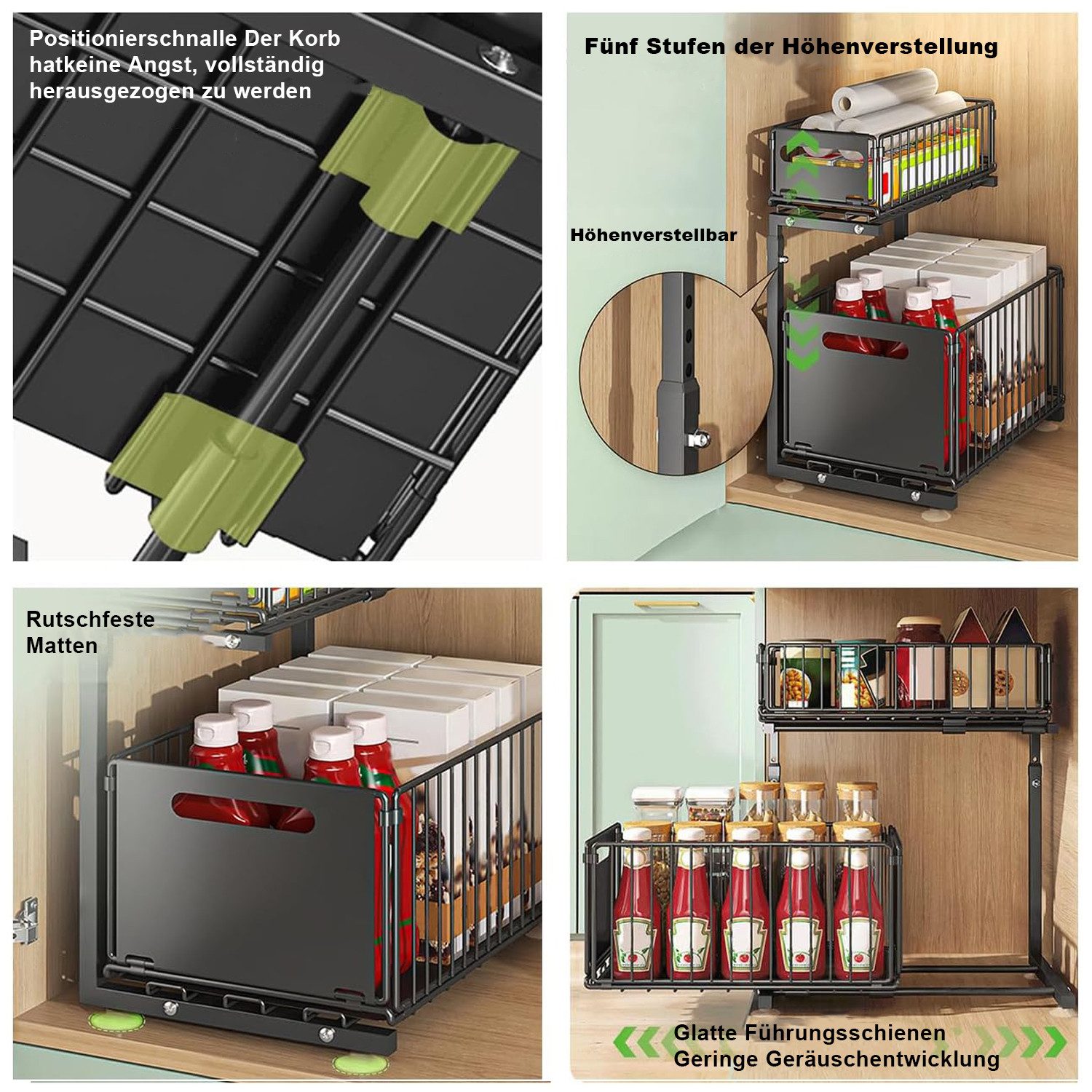 STILVORA Küchenorganizer-Set Bewegliches Eckregal Küche Standregal Gewürzre günstig online kaufen