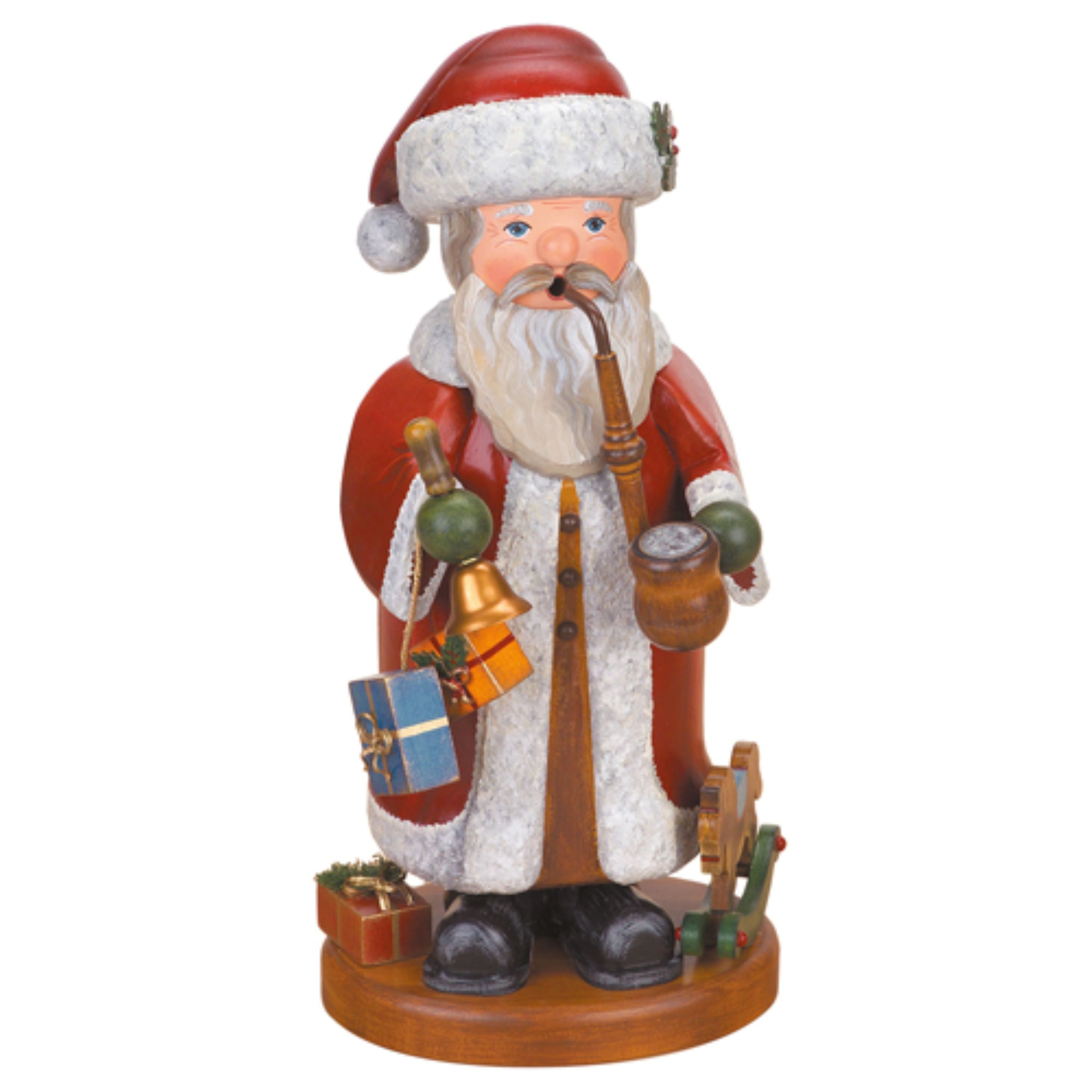 Hubrig Volkskunst GmbH Räuchermännchen Räuchermann Weihnachtsmann, Höhe 35 cm, handbemalt