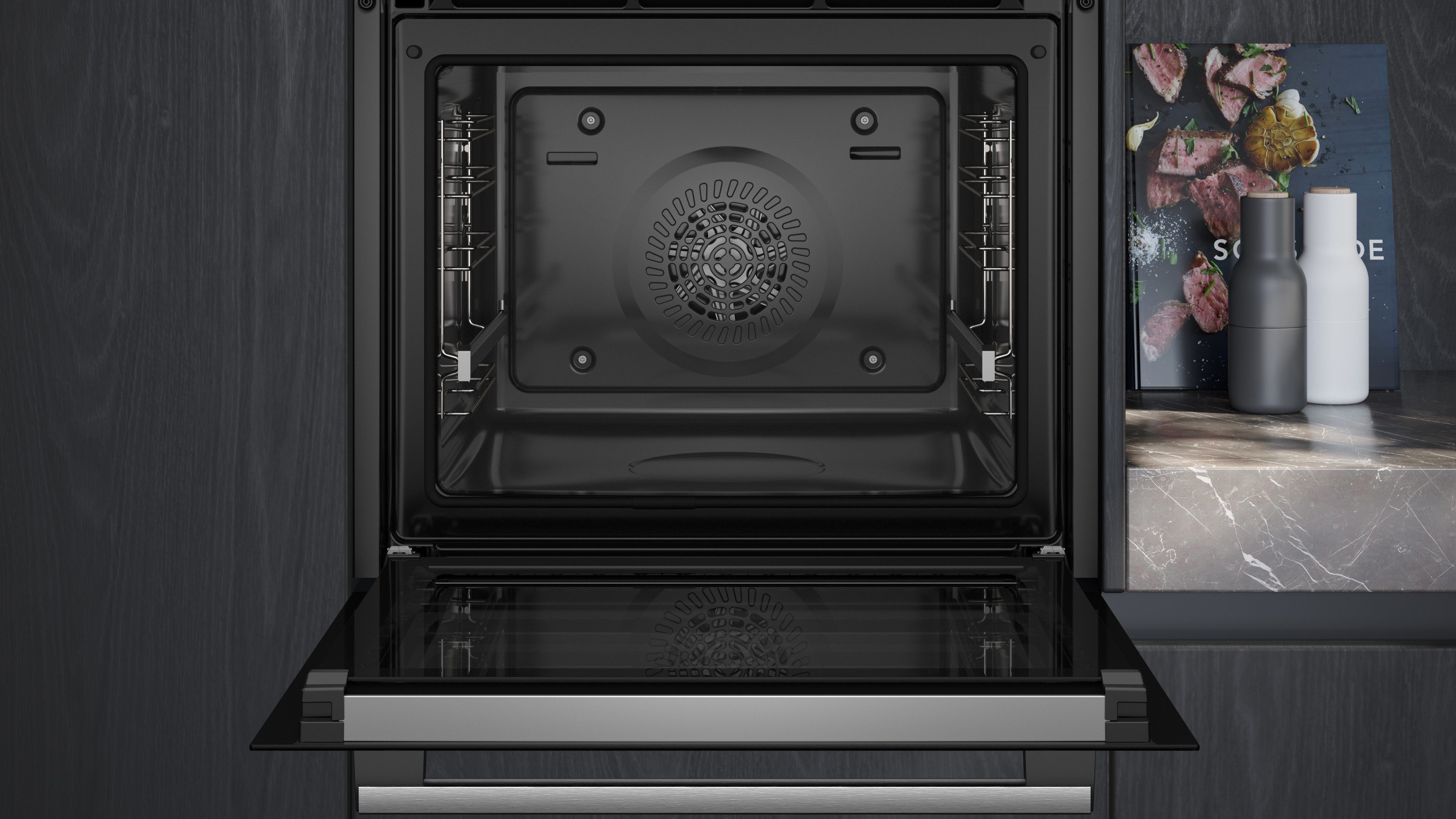 SIEMENS Pyrolyse Backofen iQ300 HQ574AER3, mit Teleskopauszug nachrüstbar, Pyrolyse-Selbstreinigung, Dampf für saftigere Ergebnisse & mühelose activeClean® Reinigung