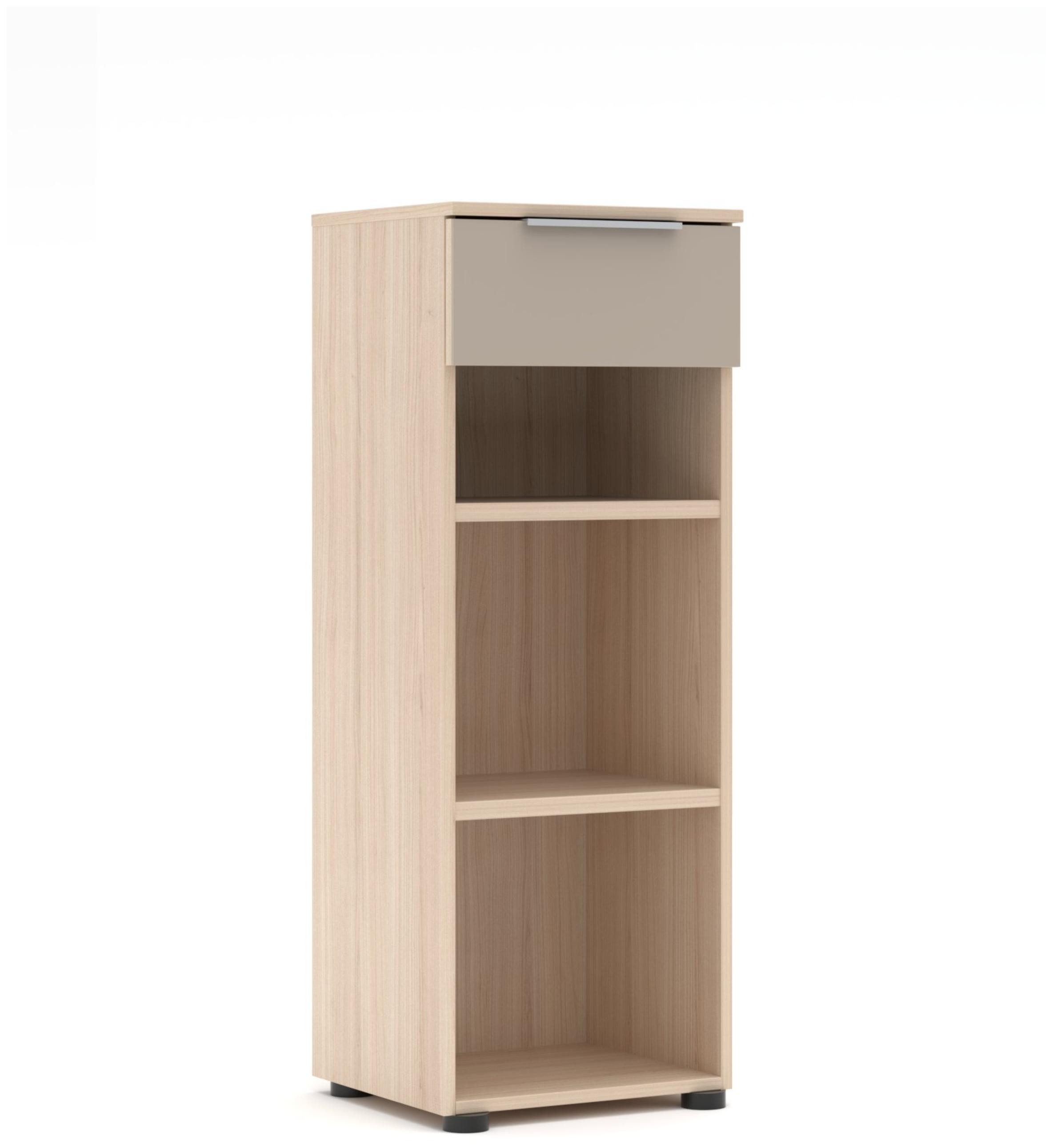 Innostyle Mehrzweckschrank Büroregal SANTORIN 40 cm Riva Eiche & Glas Cashmere 110 cm Hoch