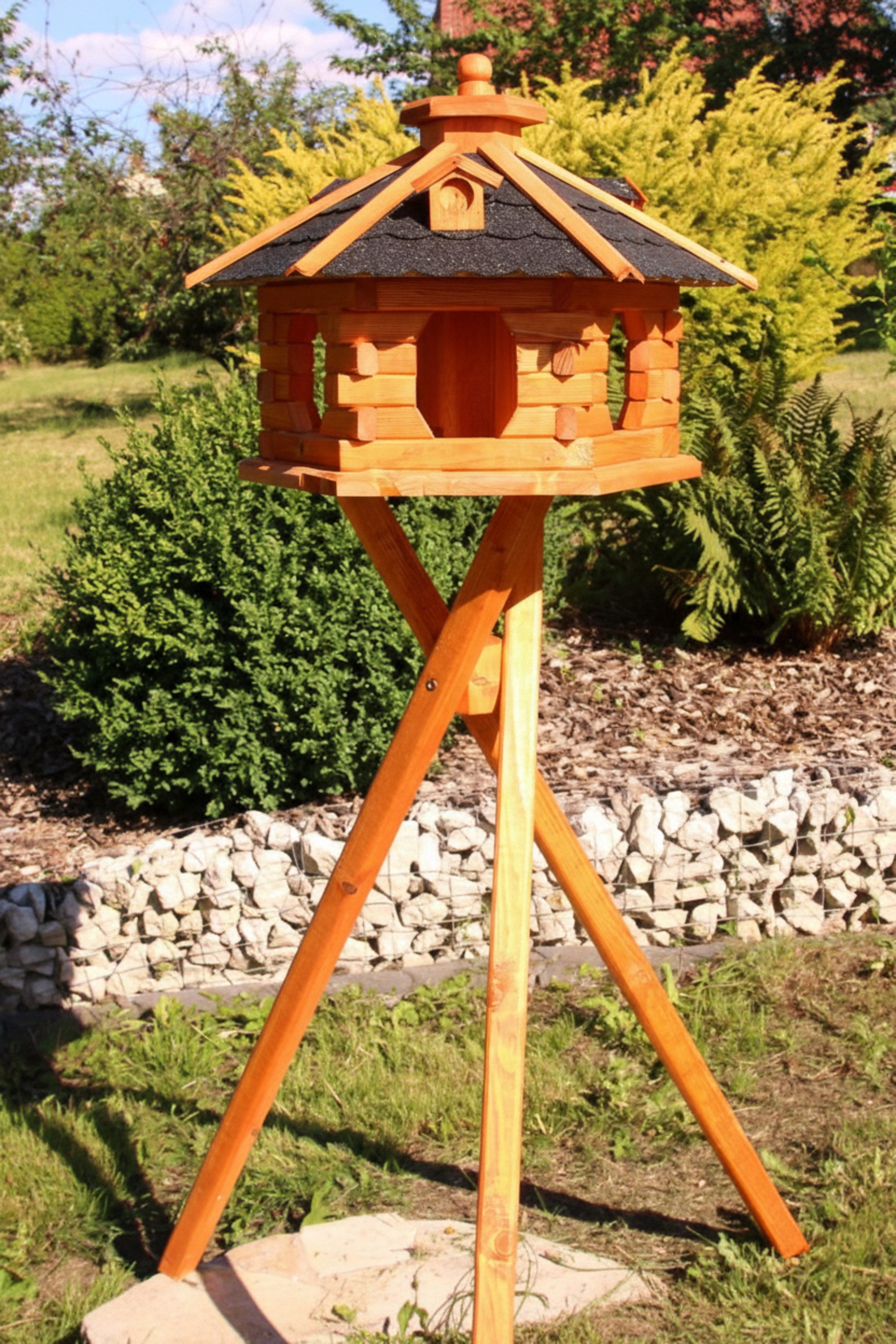 Holzdekoladen Vogelhaus XL Vogelhaus aus Holz – wahlweise mit oder ohne Ständer