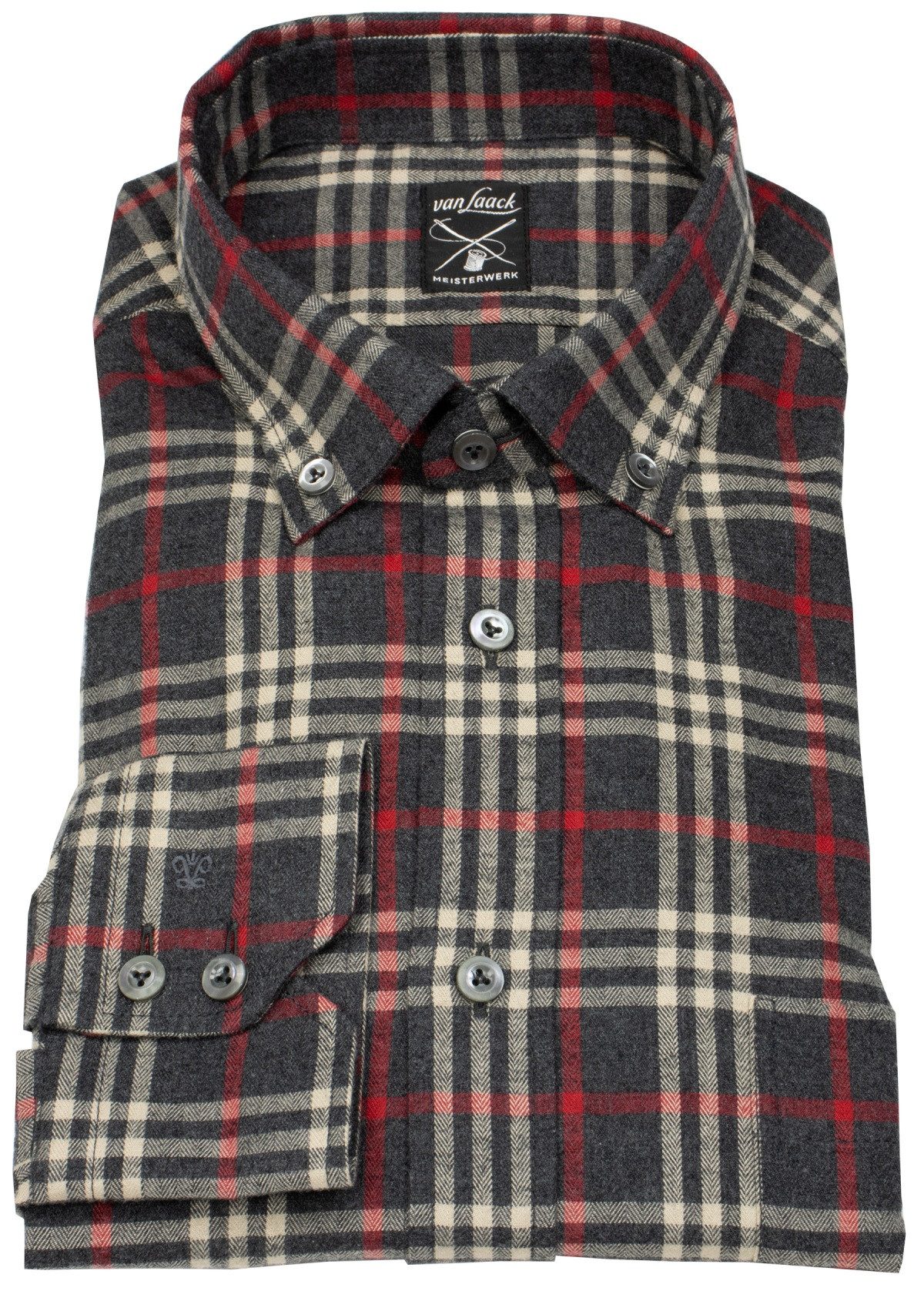 Van Laack Langarmhemd leicht tailliert Button-Down-Kragen