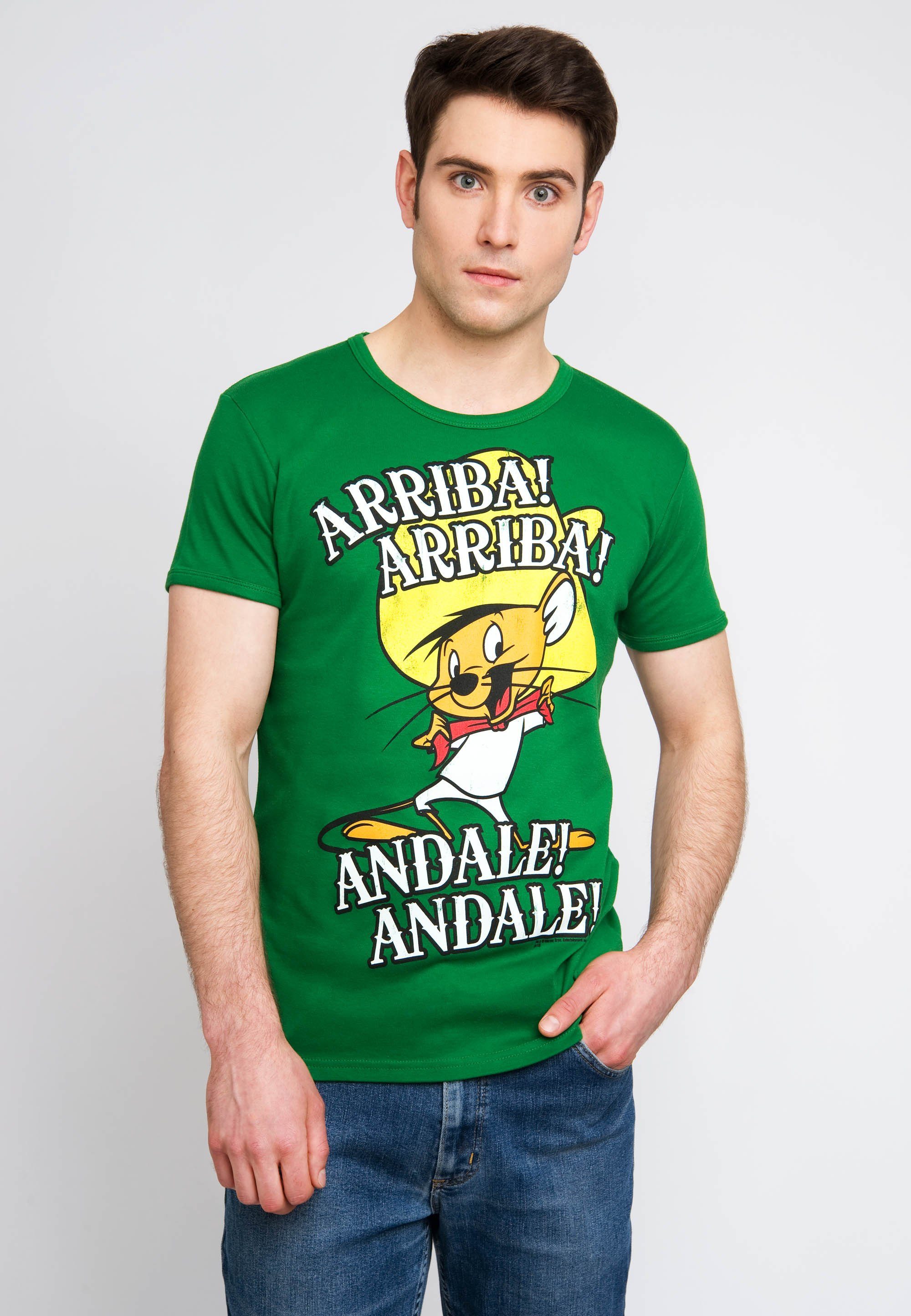 T-Shirt Looney Gonzales - Arriba! Aufdruck Speedy Andale! LOGOSHIRT Tunes mit