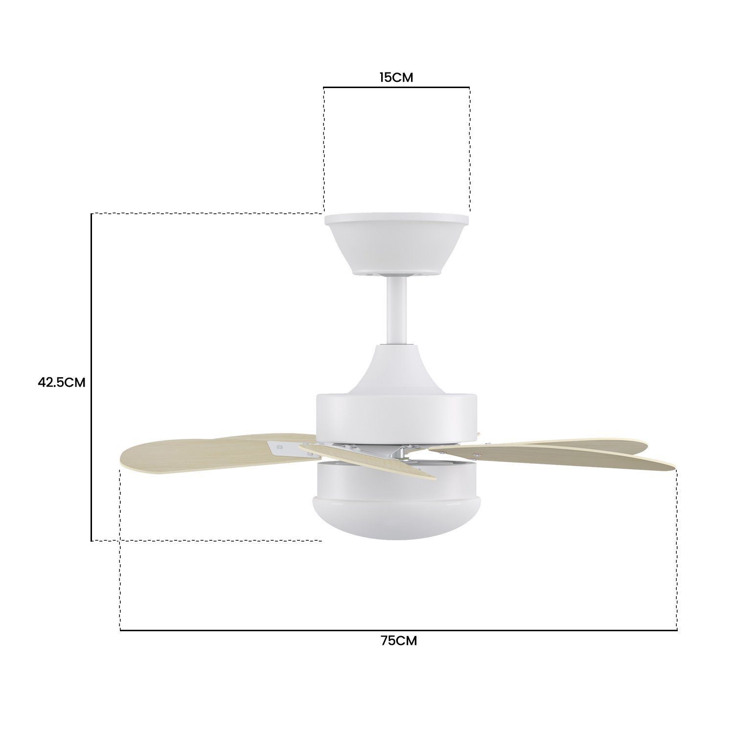 Nettlife Deckenventilator Leiser Beleuchtung Fernbedienung Weiße Deckenlampe Timer 6 Flügeln, geräuscharm Wohnzimmer Schlafzimmer Küche Esszimmer Kinderzimmer – Bild 3 von 5