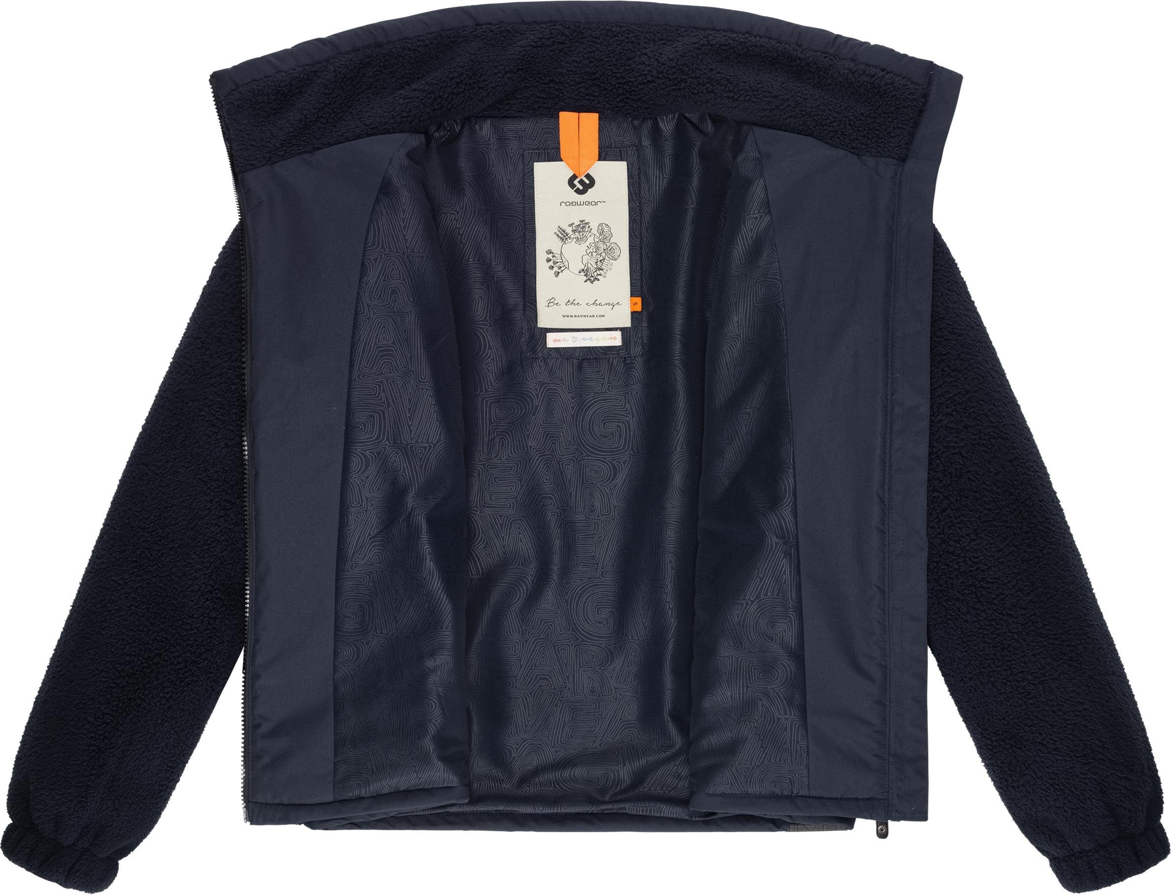 Ragwear Sweatjacke Nordicka Sportliche Kapuzenjacke mit Kunstleder-Elementen