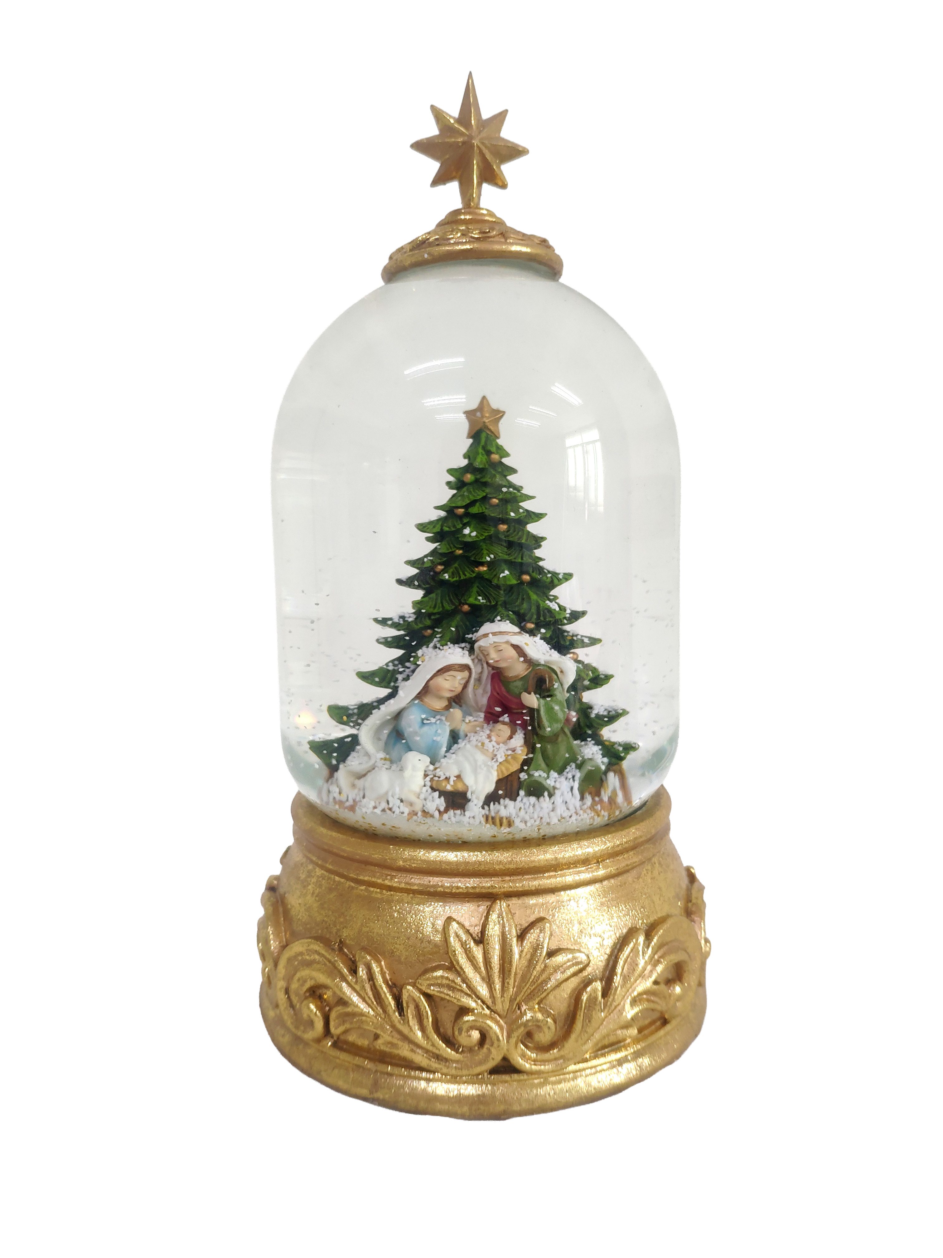 Musicboxworld Spieluhr Goldene Schneekugel mit Stern