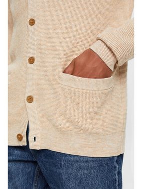 Esprit Strickjacke Cardigan mit V-Ausschnitt, 100 % Baumwolle (1-tlg)