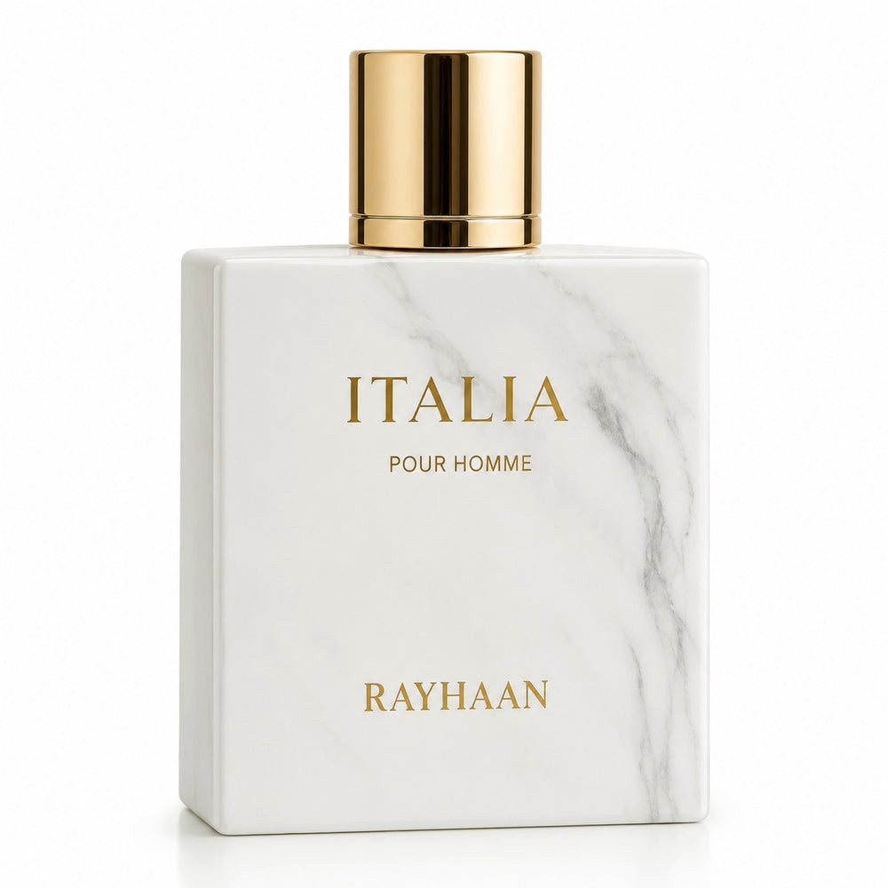 Rayhaan Duft-Set Italia Eau de Parfum 100 ml – Würzig süß + Parfümzerstäuber (leer) Set