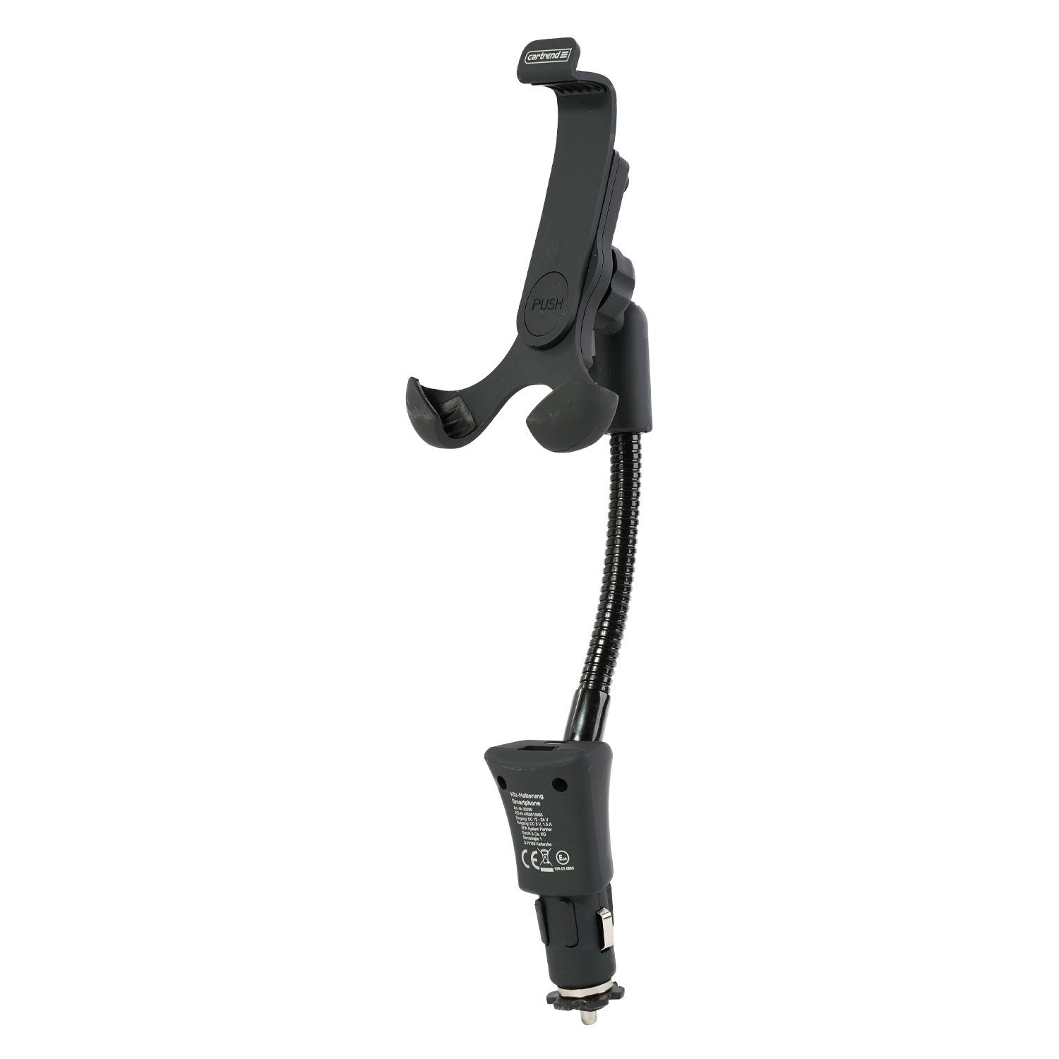 Cartrend Handy-Halterung KFZ-Halterung Ladegerät Smartphone MP3-Player, (Lademöglichkeit über USB-Port, Schwanenhals, für Smartphone bis 5,4) – Bild 2 von 5