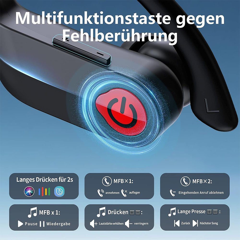 5.3, Mikrofon MOUTEN mit Bluetooth-Kopfhörer Bluetooth-Sportkopfhörer, Bluetooth