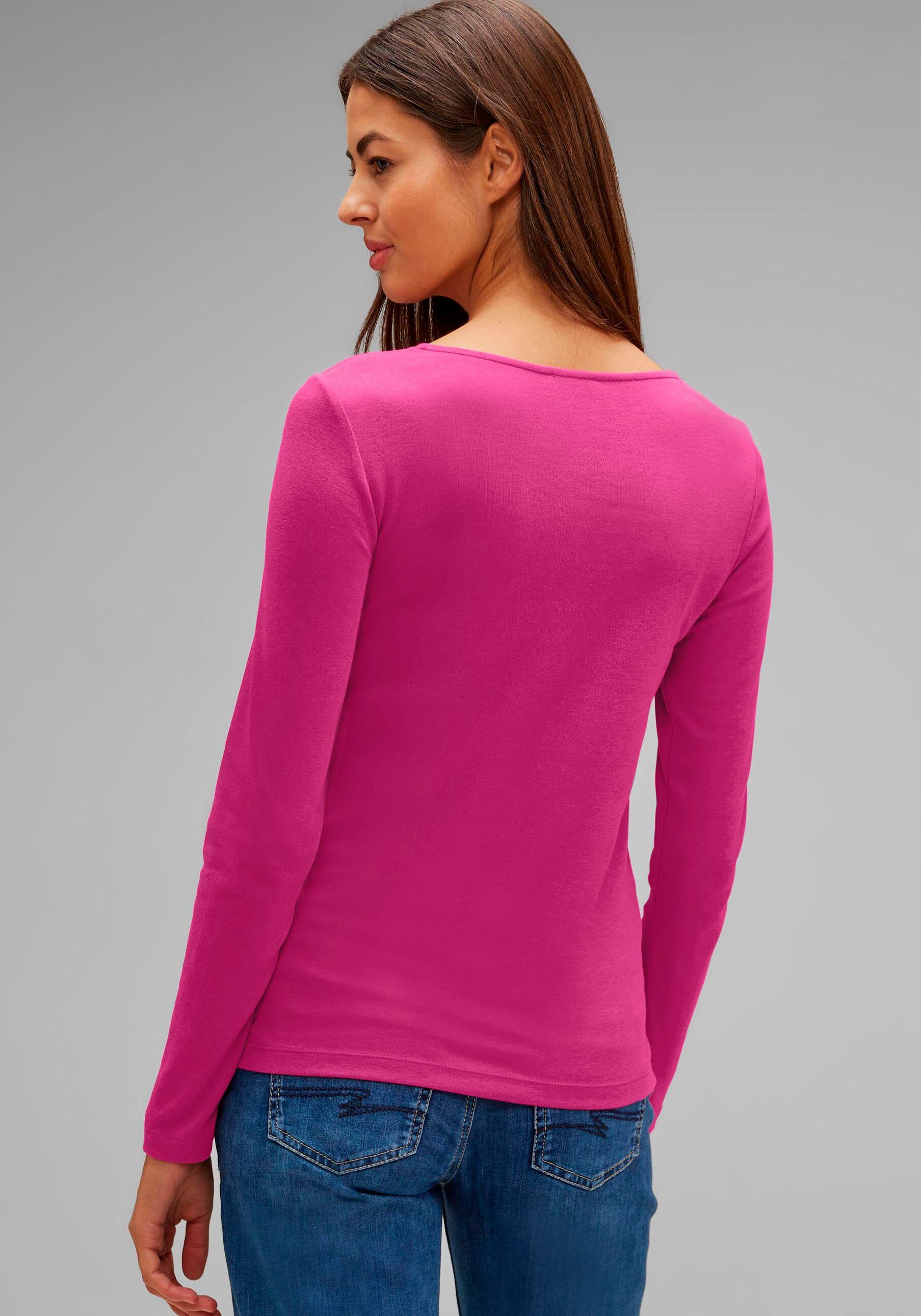 ONE pink mit STREET Carmen-Ausschnitt cozy Langarmshirt