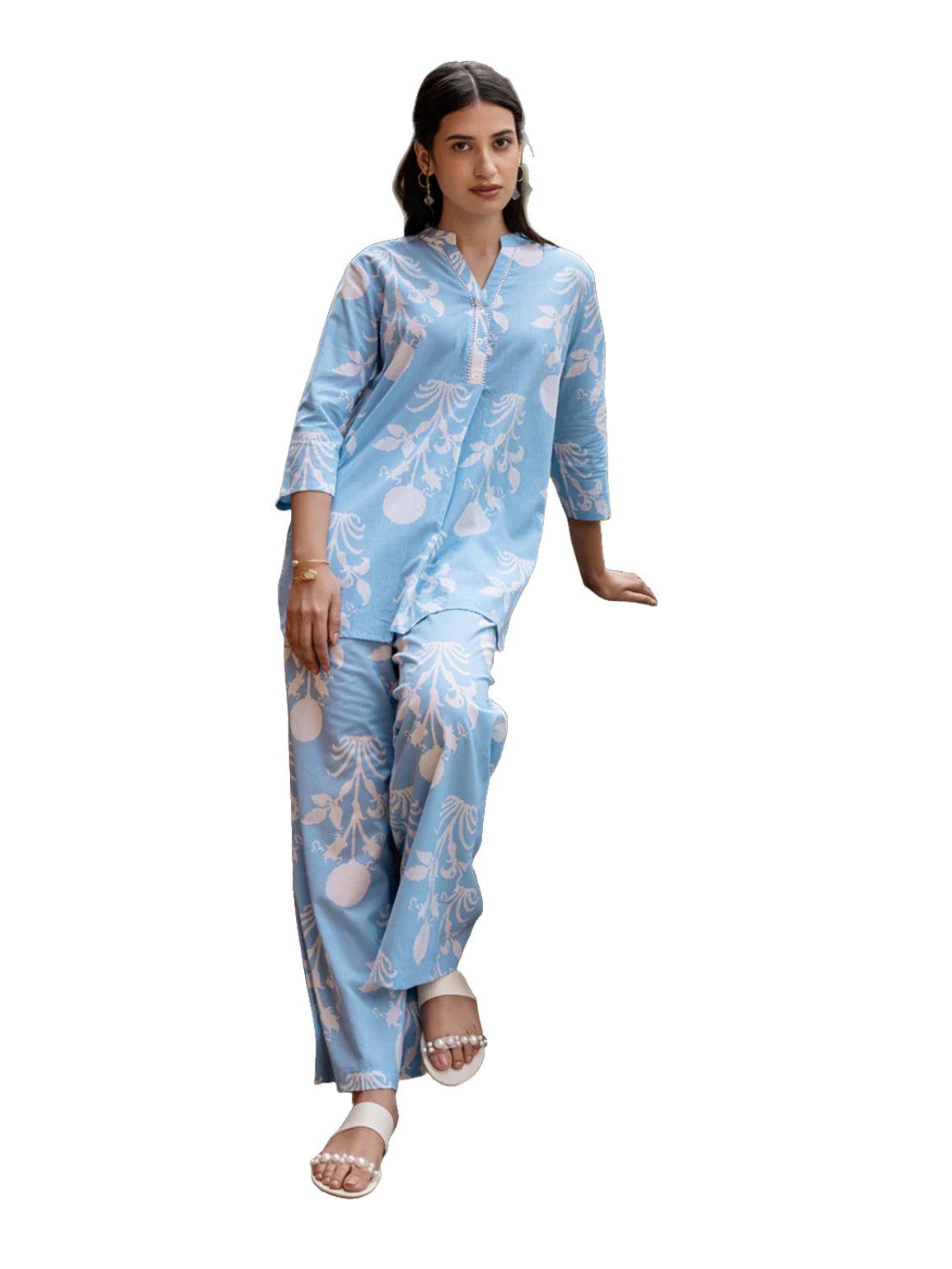 PfauGermany Longbluse Co-ord Set Summer Splash Co-ord Set 2 pcs Bluse +Hose
