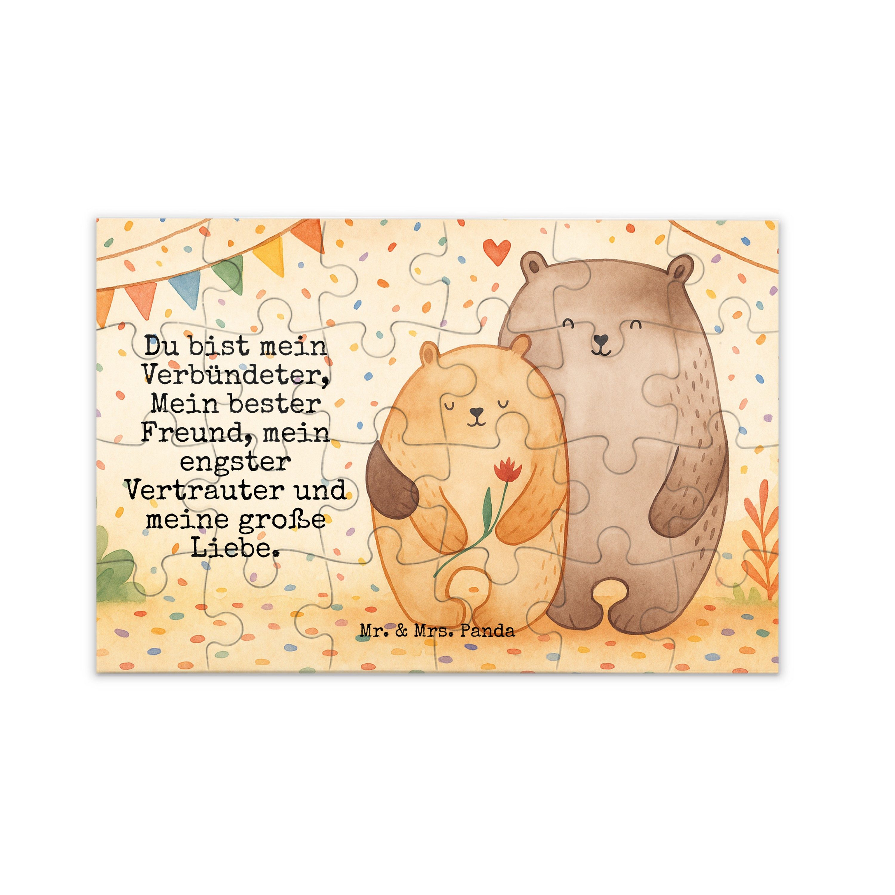 Mr. & Mrs. Panda Puzzle Bären Liebe Design, Puzzle 24 Teile, Weiß, Geschenk Freundin, 1000 Te, 24 Puzzleteile, Hochzeitstag Ehe 1000 Teile Puzzle