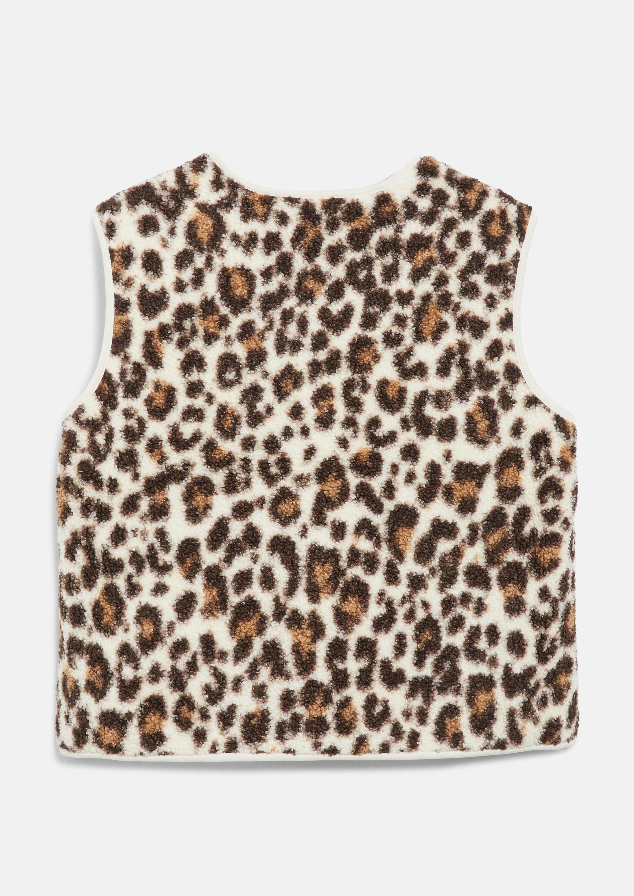 s.Oliver Funktionsweste Indoor-Weste Teddy-Weste mit Leo-Muster im Relaxed Fit