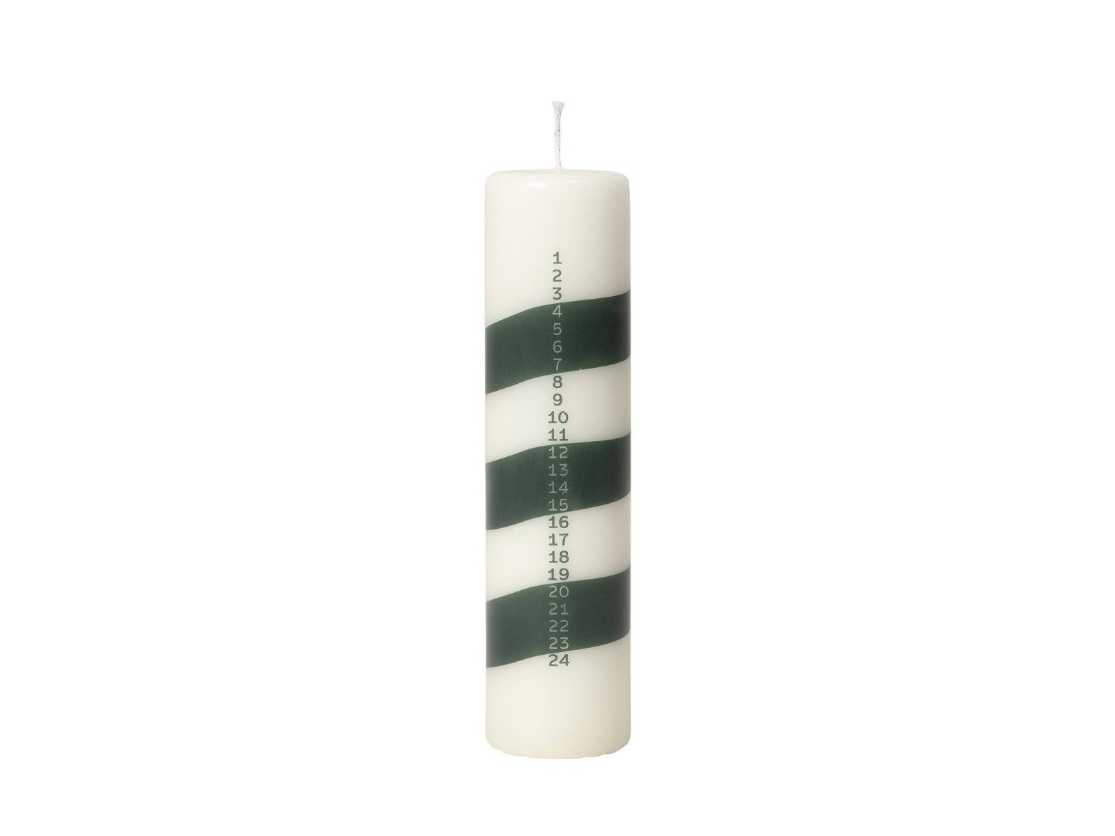 Broste Copenhagen Duftkerze Linea Kalenderlicht off white/dark green 20cm