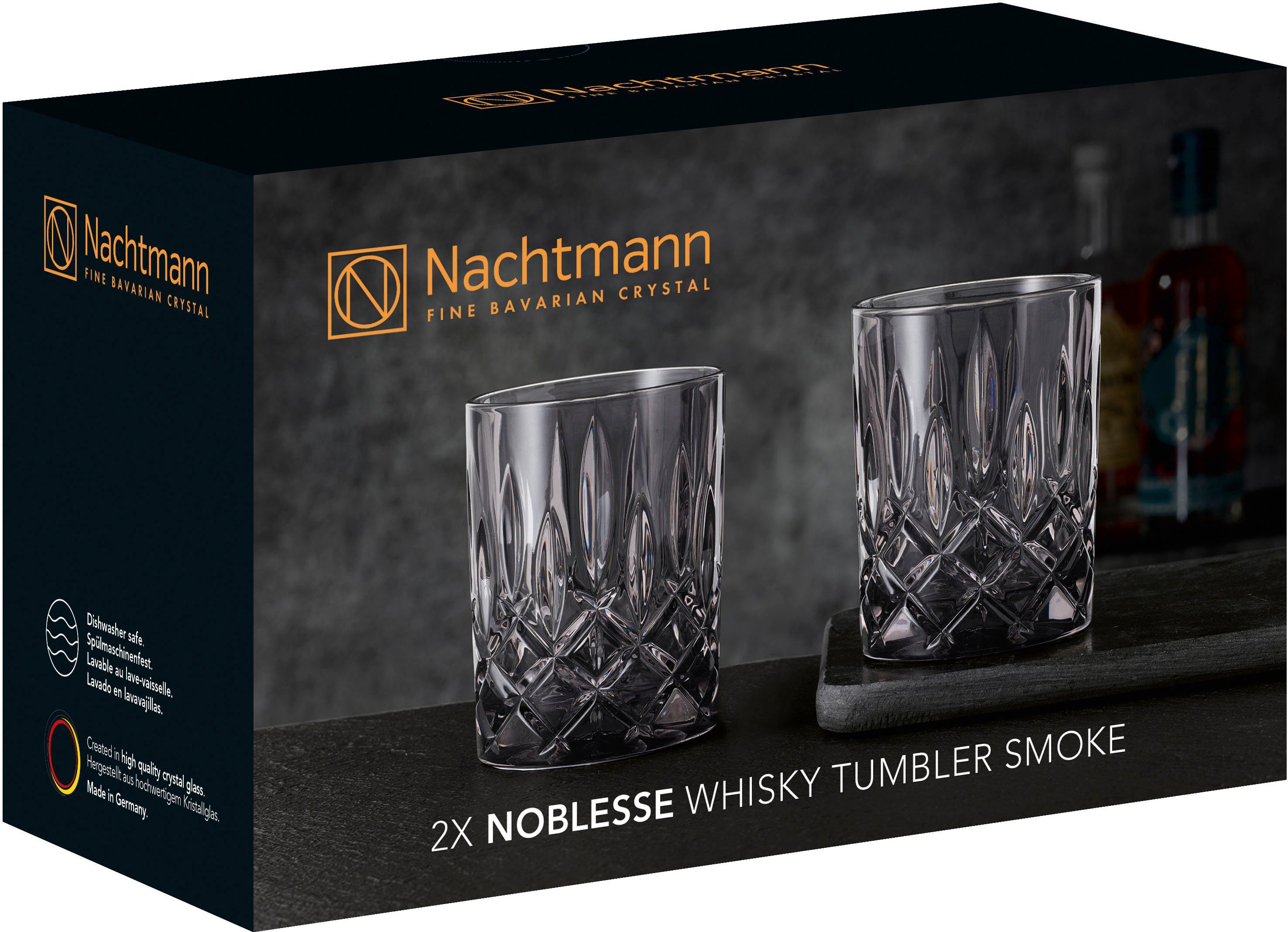 Nachtmann Whiskyglas Noblesse, Kristallglas, in smoke ml, Germany, 2-teilig Made 295