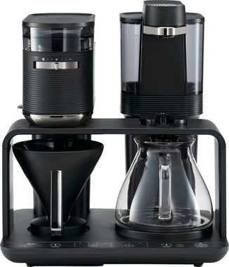 Melitta Kaffeemaschine mit Mahlwerk EPOS® 1024-03 Schwarz/Silber 360°rotierender Wasserauslauf, 1l Kaffeekanne, Papierfilter 1x4