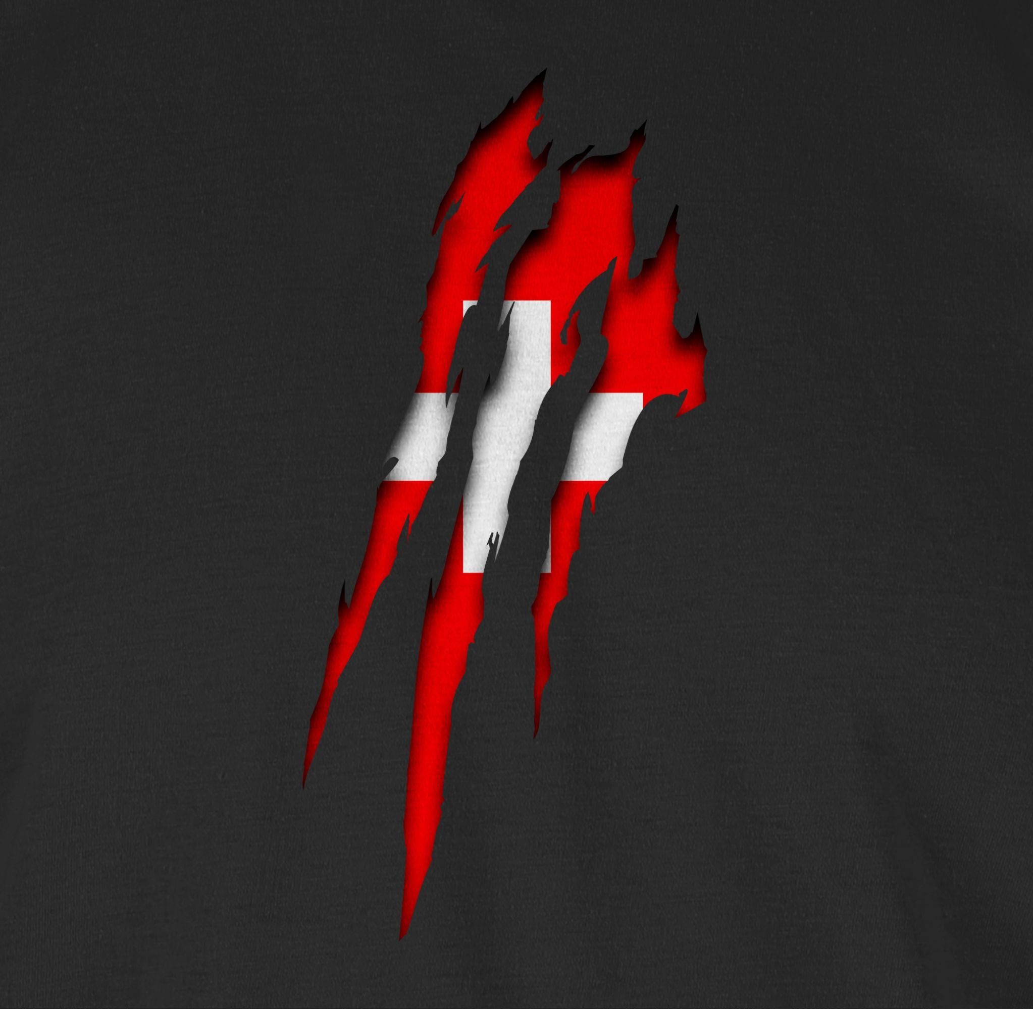 Shirtracer T-Shirt Schweiz Krallenspuren 2024 Fussball EM Fanartikel