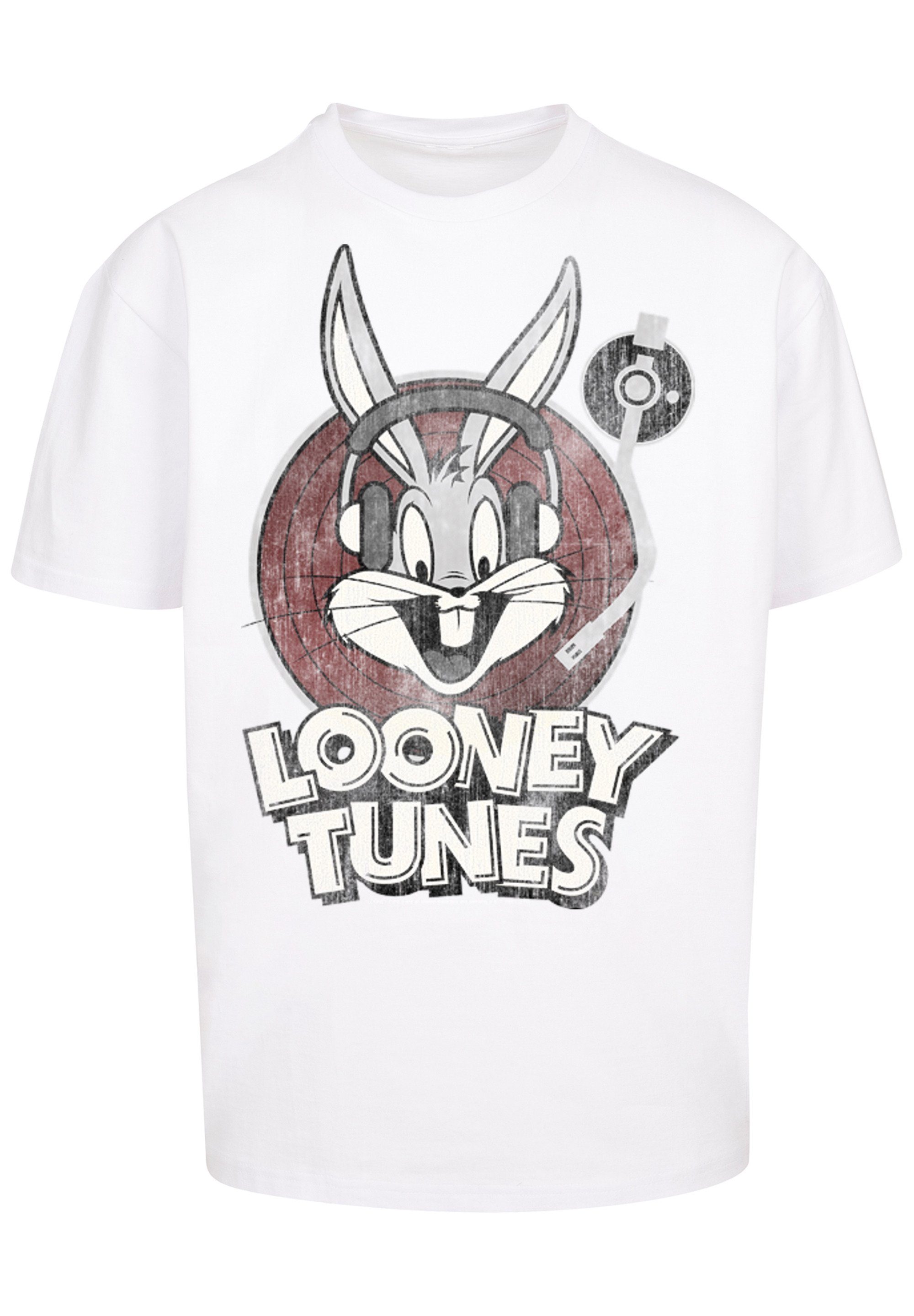 Oversize Tee F4NT4STIC with Tunes Herren Bugs Heavy Kurzarmshirt Looney (1-tlg) Bunny white