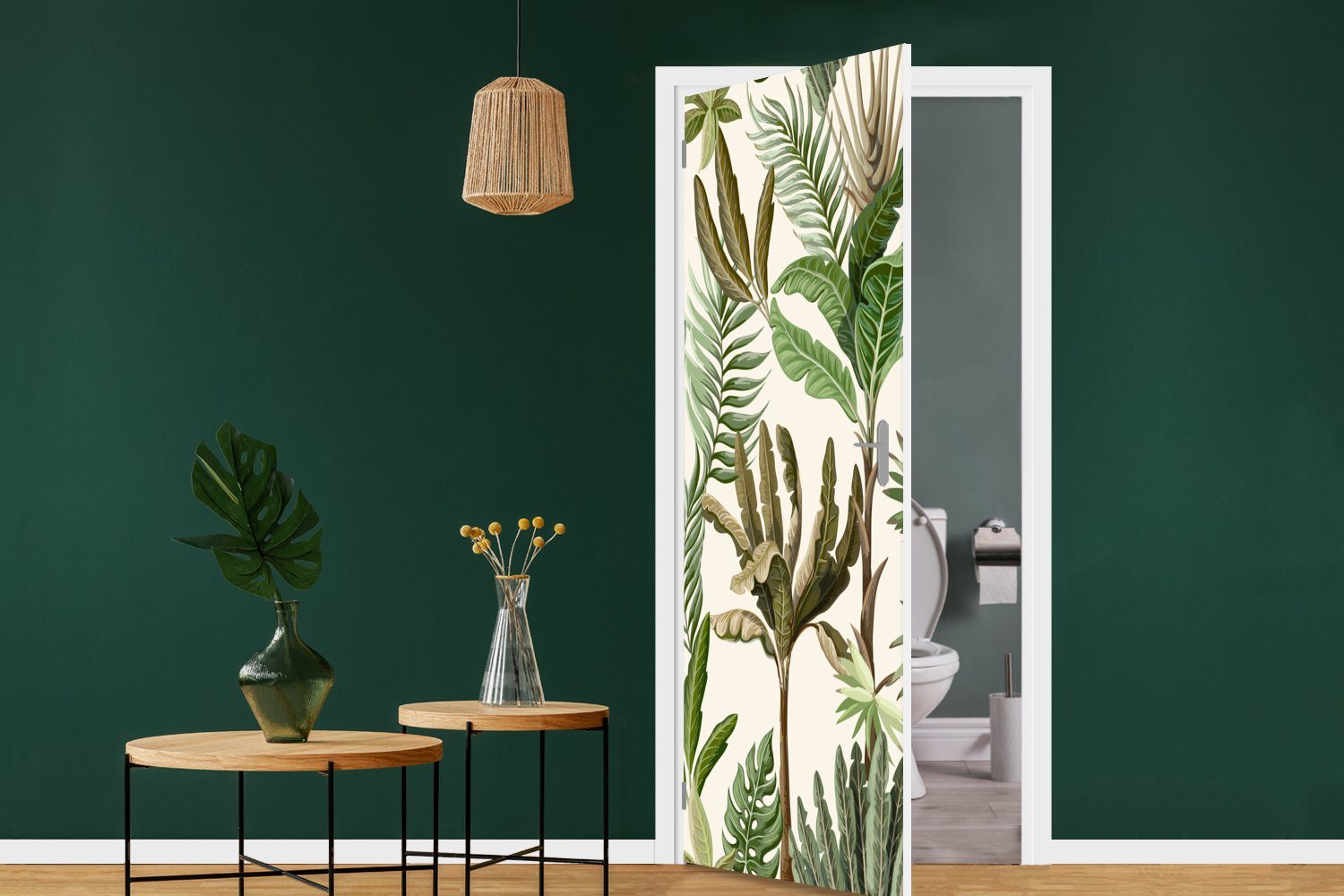 Pflanzen, - MuchoWow Kinder cm (1 Fototapete Tür, Palme - Türtapete Bananenstaude Matt, Türaufkleber, 75x205 - bedruckt, Natur - Dschungel für - St),