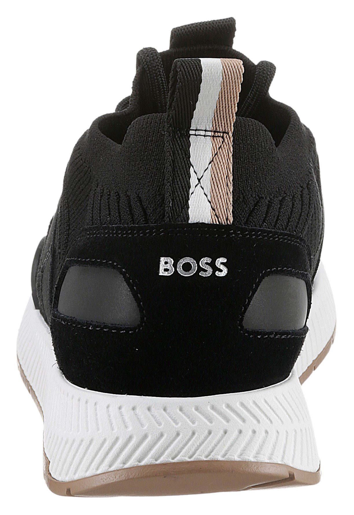 Sneaker Slip-On Einstieg BOSS Titanium_Runn schwarz elastischem mit