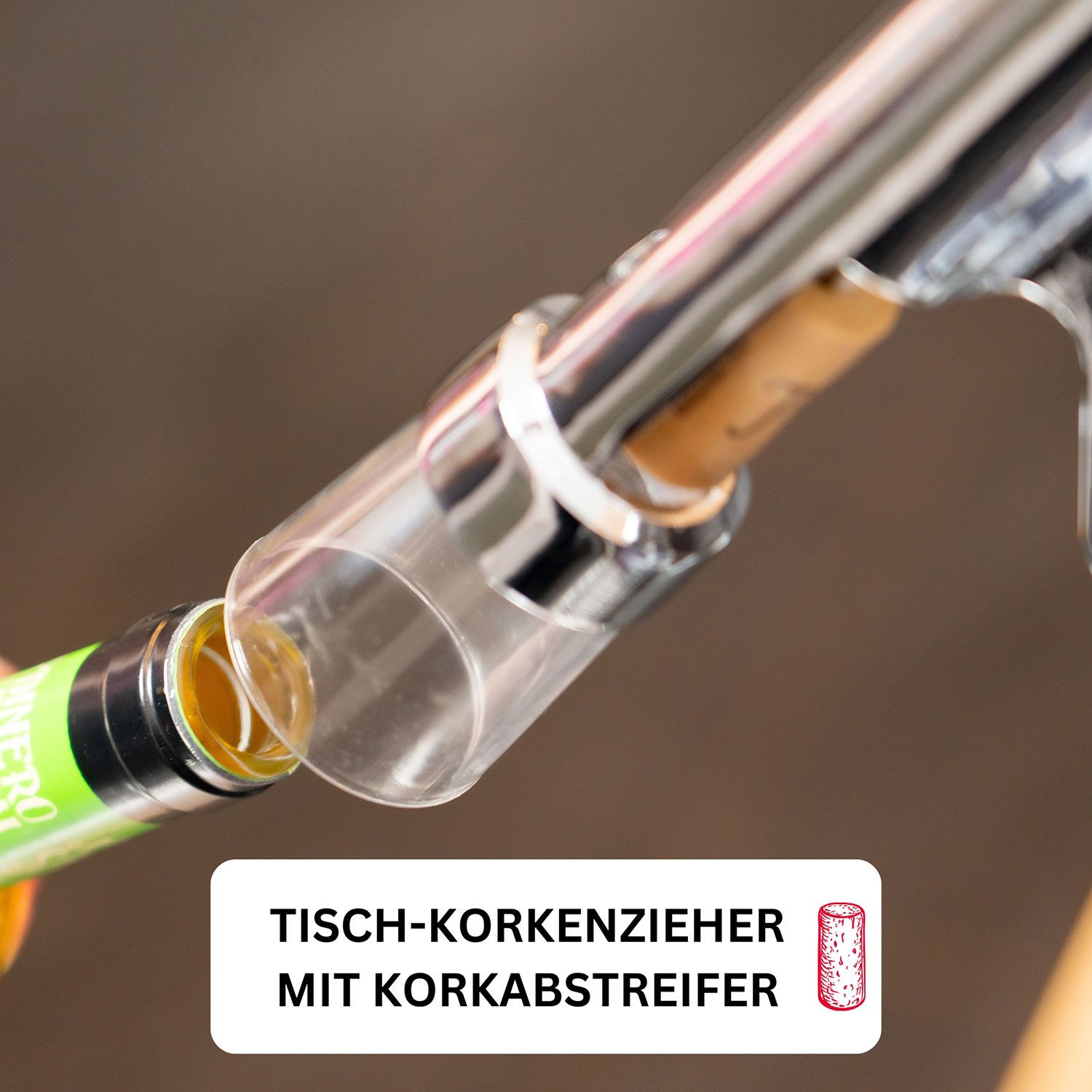 WESTMARK Korkenzieher Entkorker-Maschine zur Tischmontage, für Gastronomie/Profi-Küchen, Profi-Qualität, mit Korkabstreifer, BPA-frei