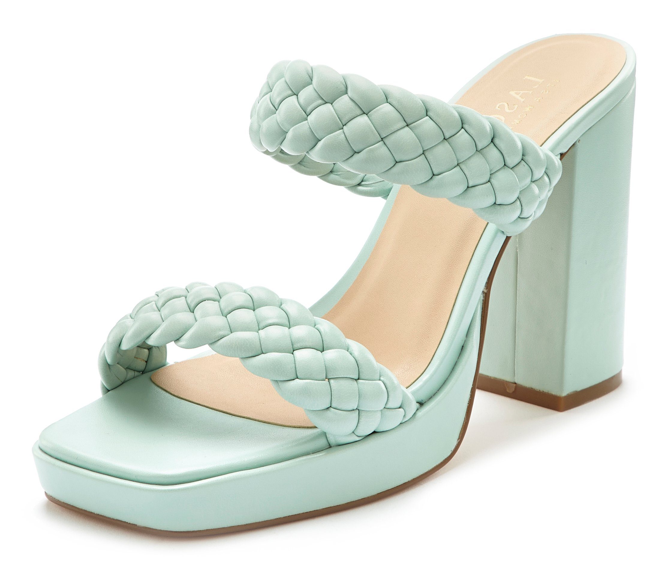 mint Schuh, Mule, Pantolette im Riemchen LASCANA Flecht-Design Sandale, offener raffinierte