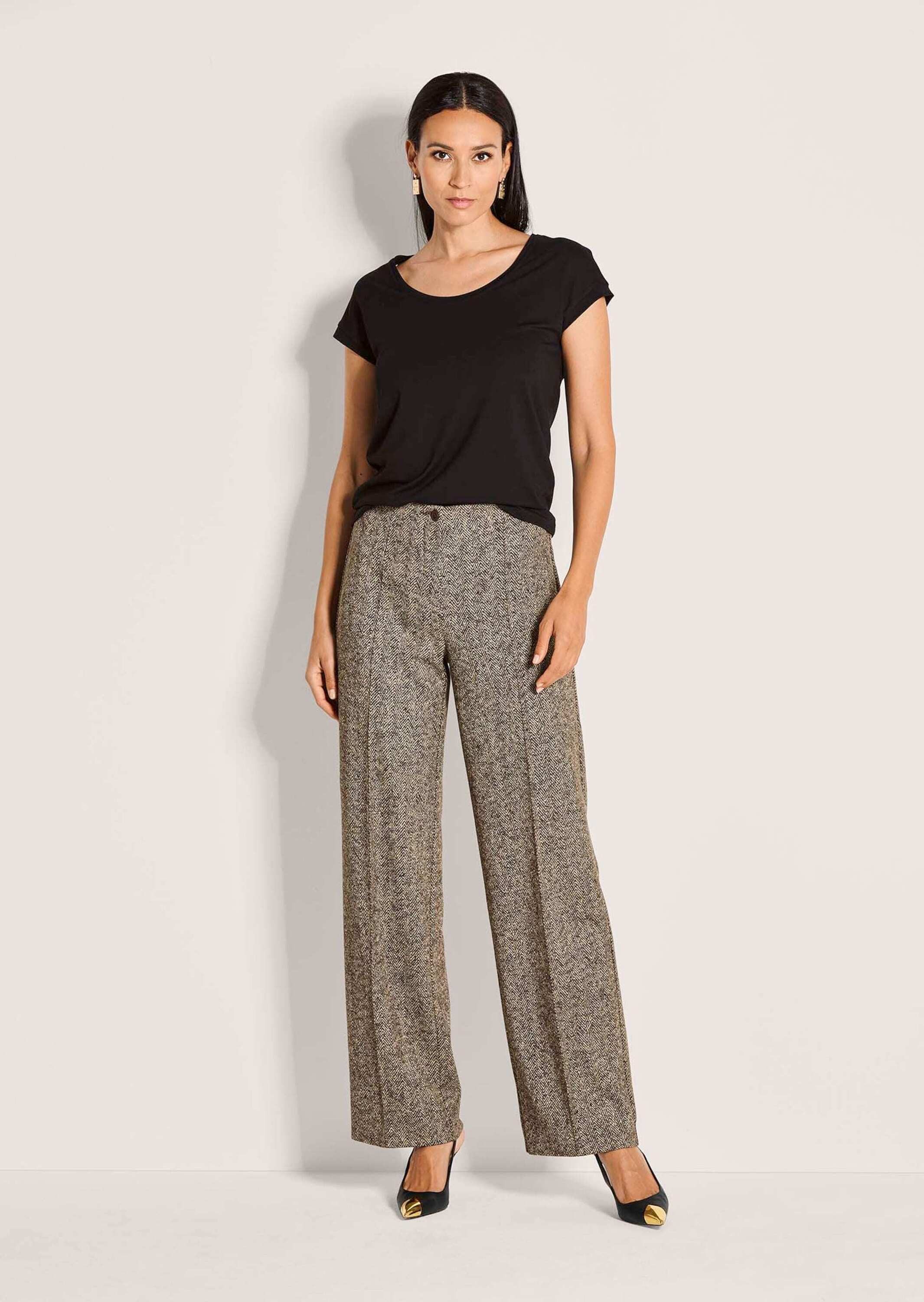 MADELEINE Bügelfaltenhose Palazzohose mit weitem Bein Bundlose Hose mit wei günstig online kaufen