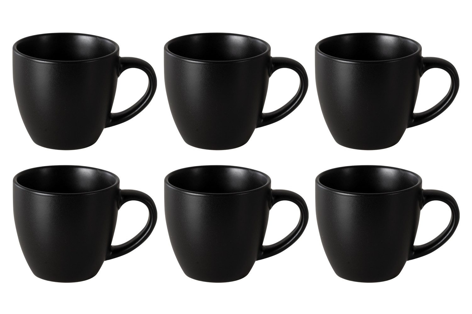 HIT Trading Tasse Kaffeebecher BRUNCH, Schwarz, 150 ml, Steingut