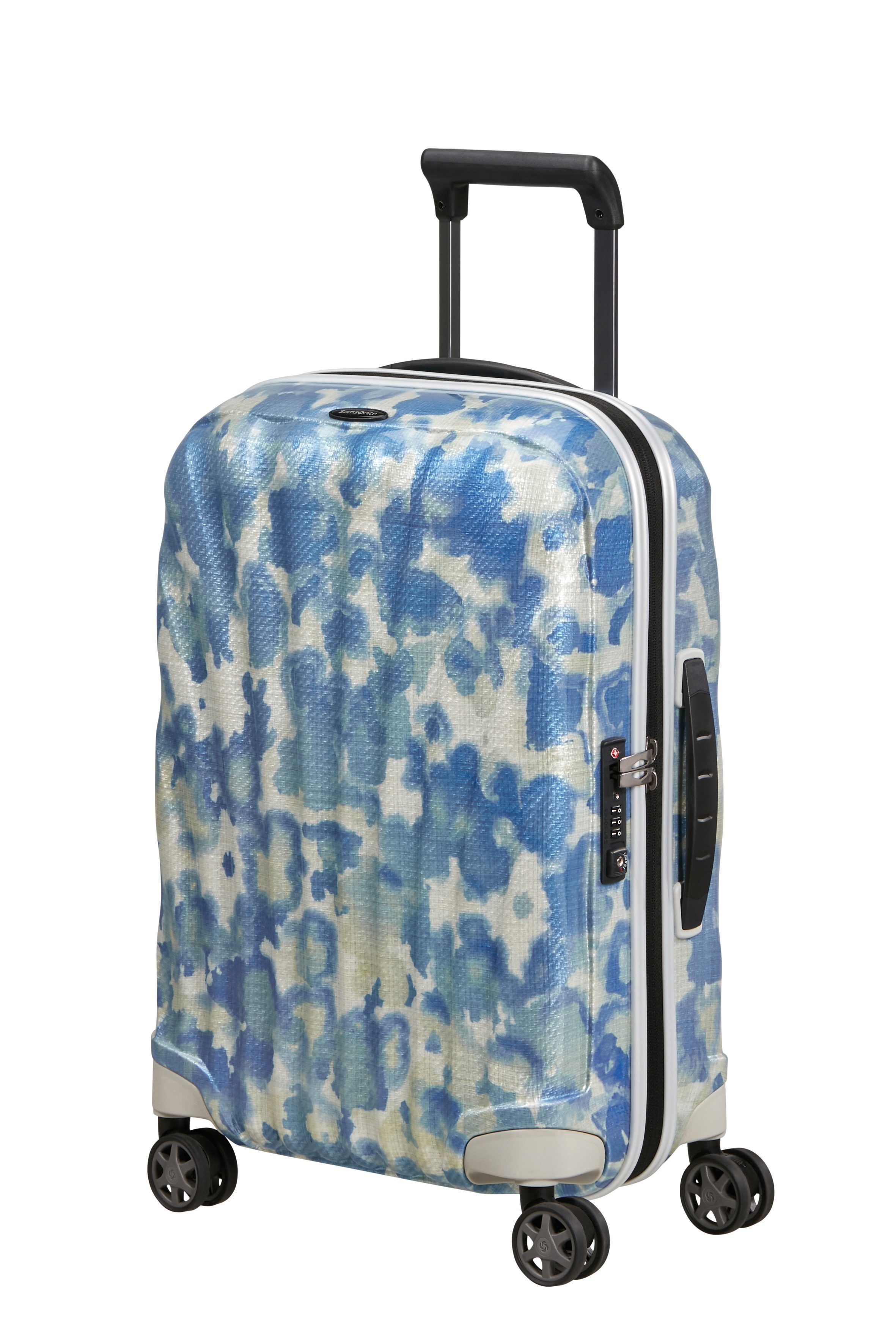 Samsonite Hartschalen-Trolley SPINNER, Farbedition "Drifted Clouds", Curv-Material, mind. 95% recyceltes PET